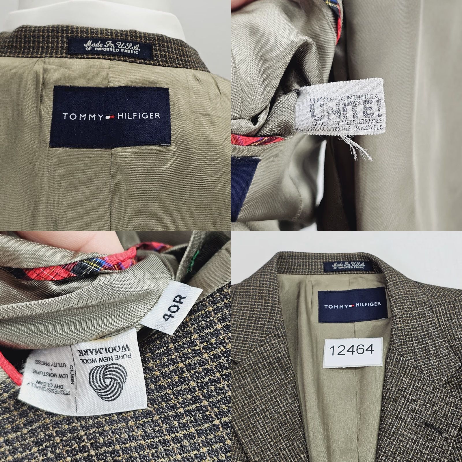Tommy Hilfiger VINTAGE Tommy Hilfiger Blazer Adult 40R Brown Wool Jacket Single Vent 3 Button Size 40R - 9 Thumbnail
