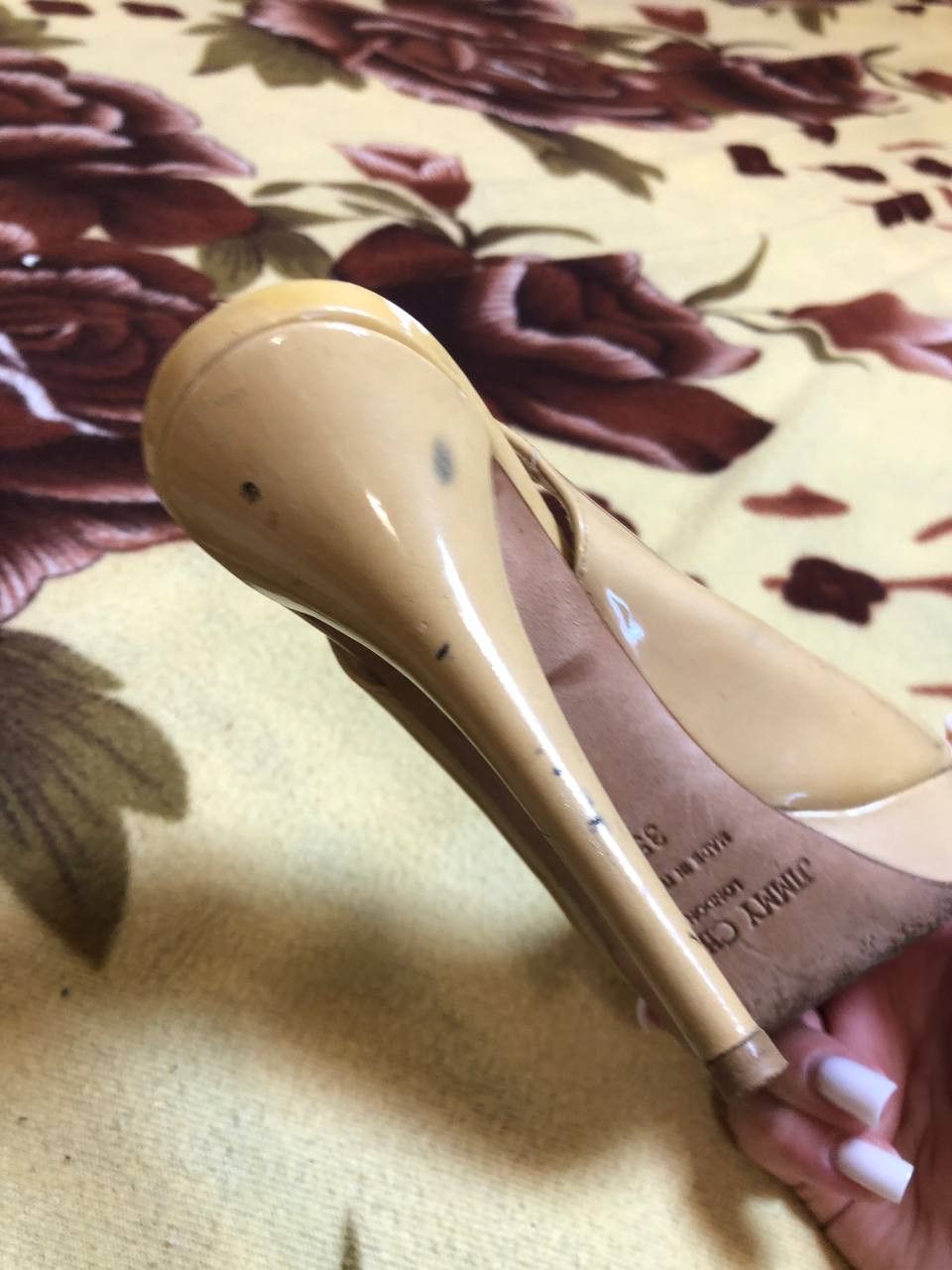 Jimmy Choo Jimmy Choo Womens Patent Leather Peep Toe Heel Pumps Size US 5 / IT 35 - 9 Thumbnail