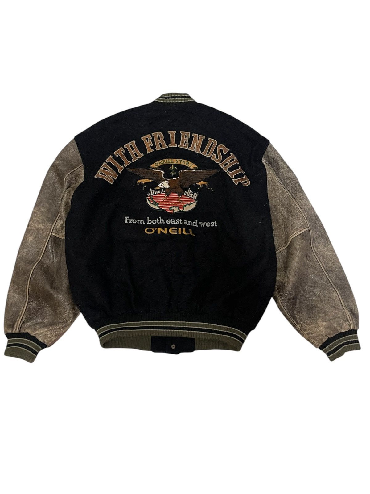 O'Neill ONEILL VARSITY LEATHER JACKET Size US L / EU 52-54 / 3 - 1 Thumbnail