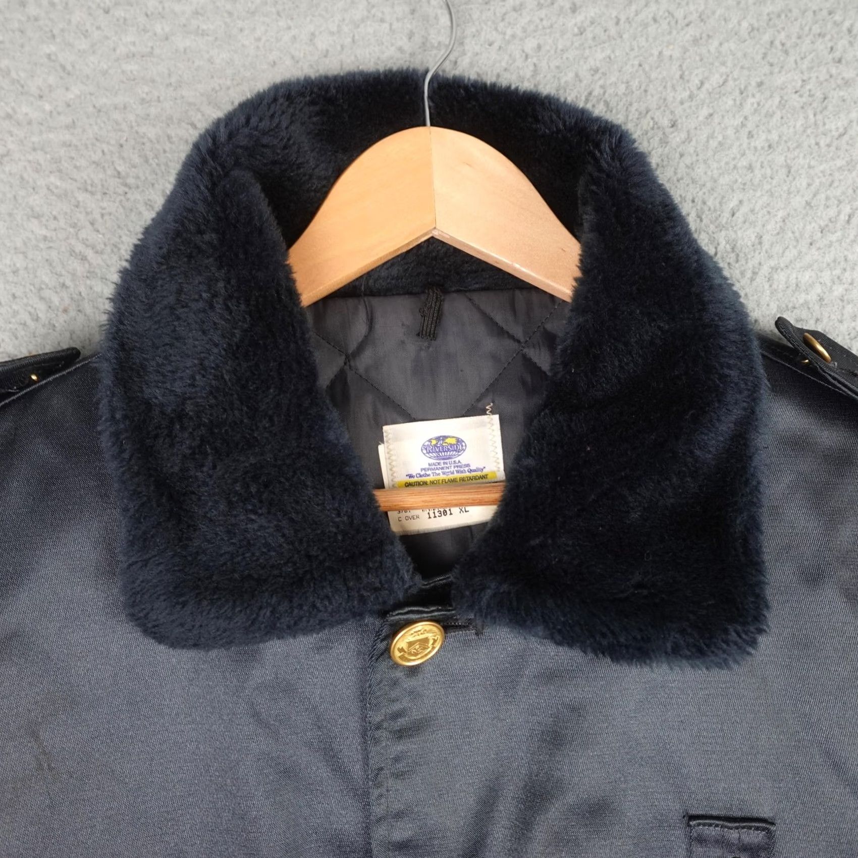 Vintage VINTAGE Riverside Bomber Jacket Mens XL Black Faux Fur Collar USA Uniform Jacket Size US XL / EU 56 / 4 - 5 Thumbnail