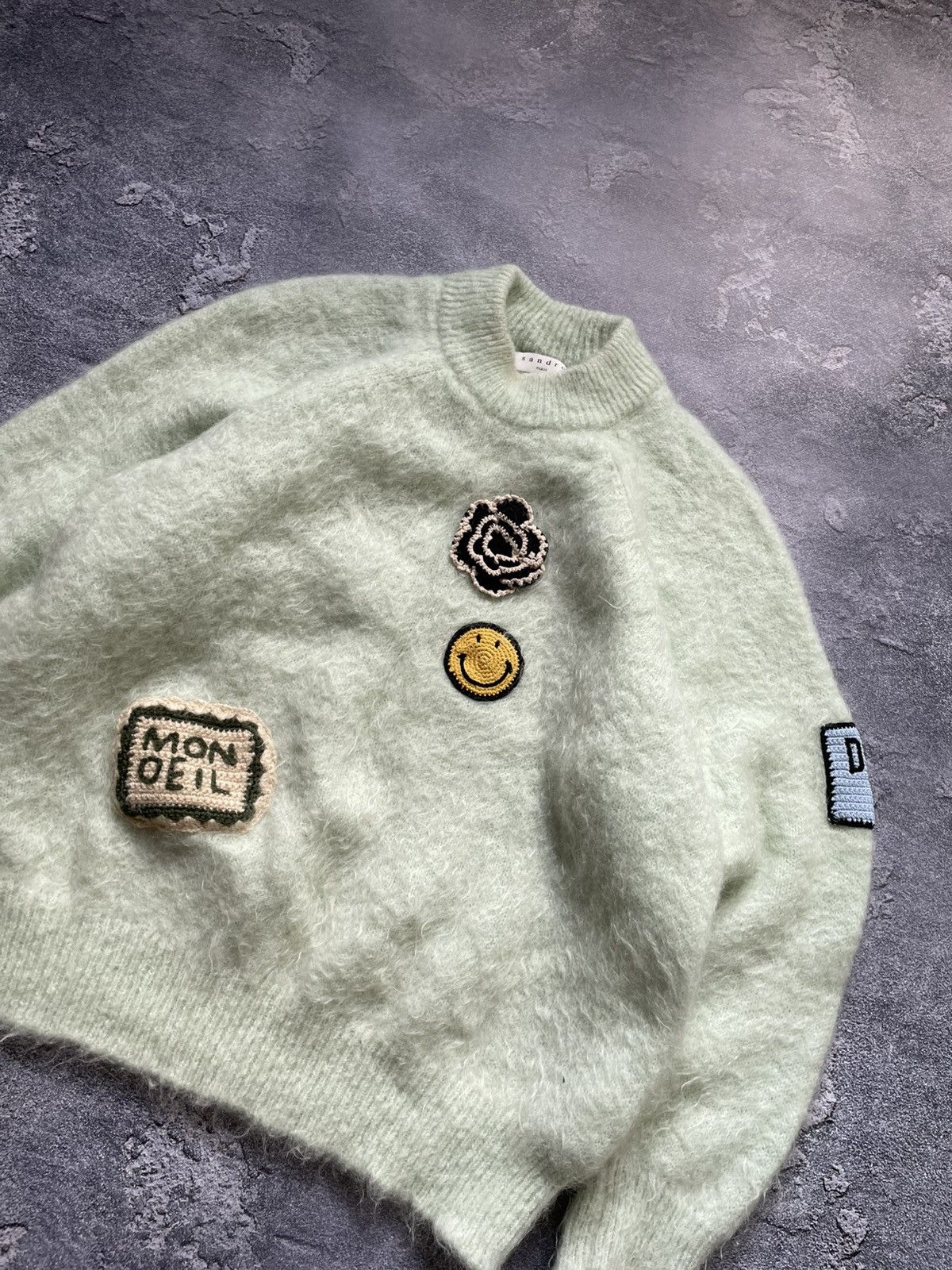 Sandro Sandro Paris x SMILEY Tally Patch Luxury Sweater Size XXS / US 00 / IT 34 - 3 Thumbnail