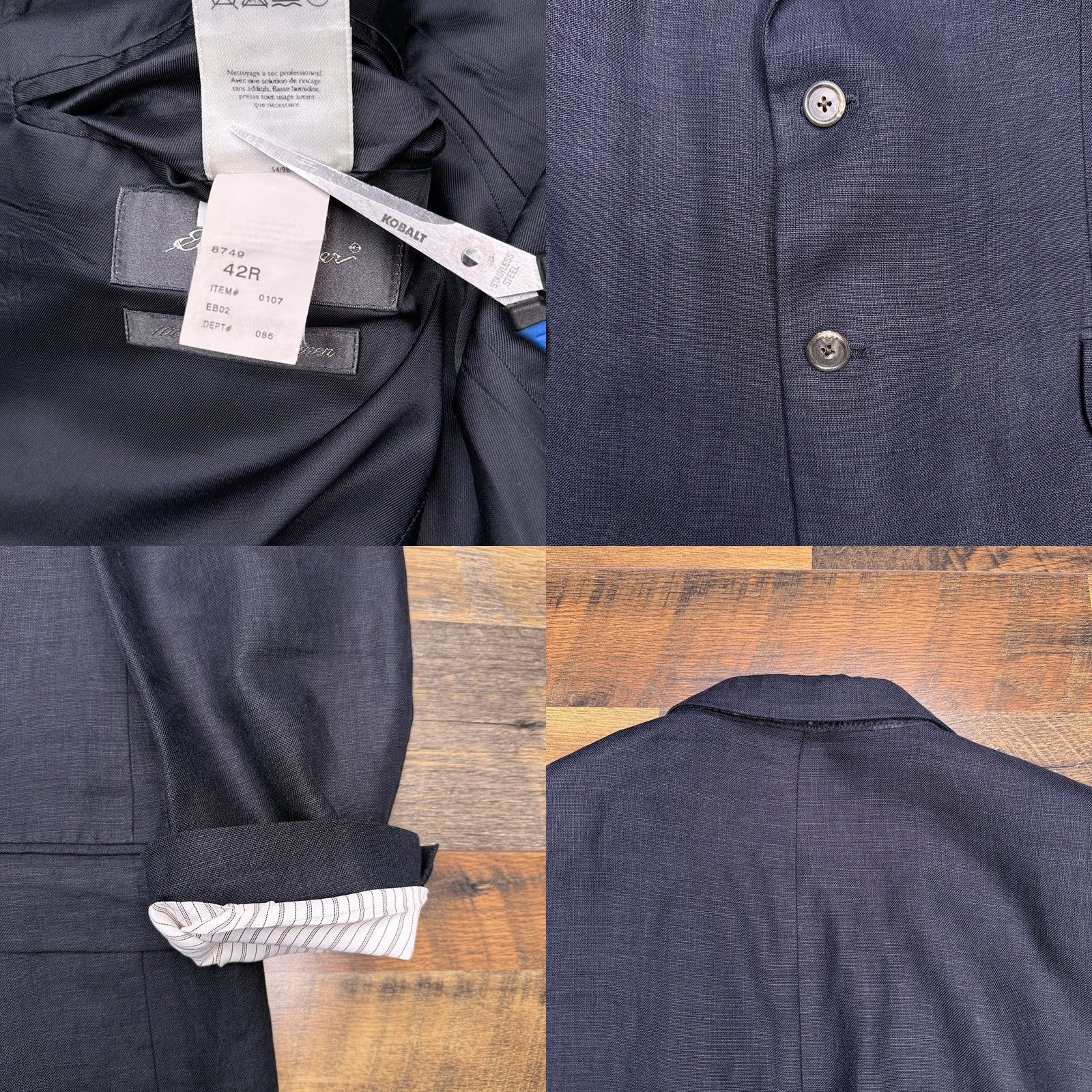 Eddie Bauer VINTAGE Eddie Bauer Linen Blazer 42R Blue Sport Coat Size 42R - 8 Thumbnail