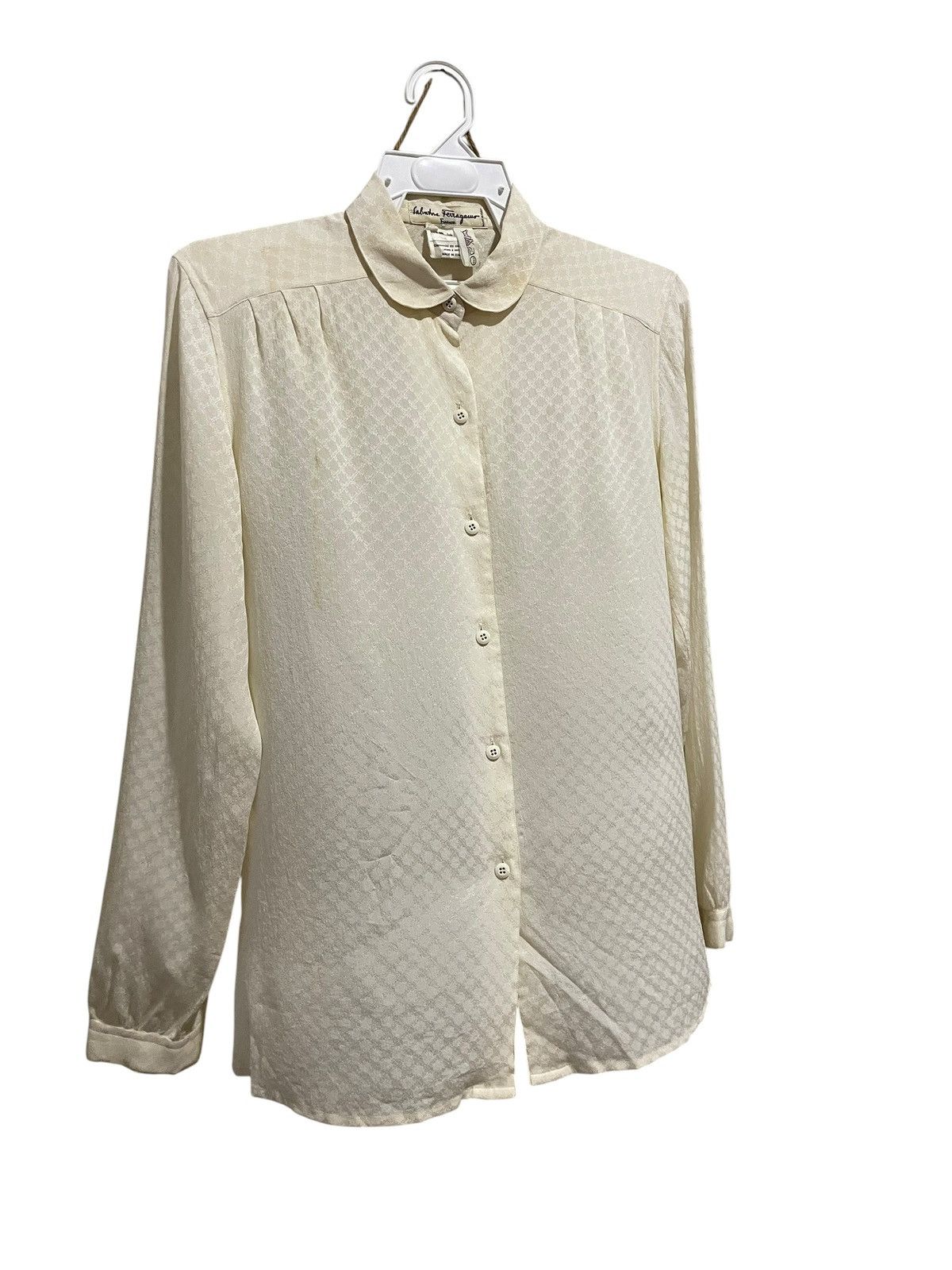 Salvatore Ferragamo VTG Salvatore Ferragamo Firenze 100% Silk Shirts Size M / US 6-8 / IT 42-44 - 6 Thumbnail