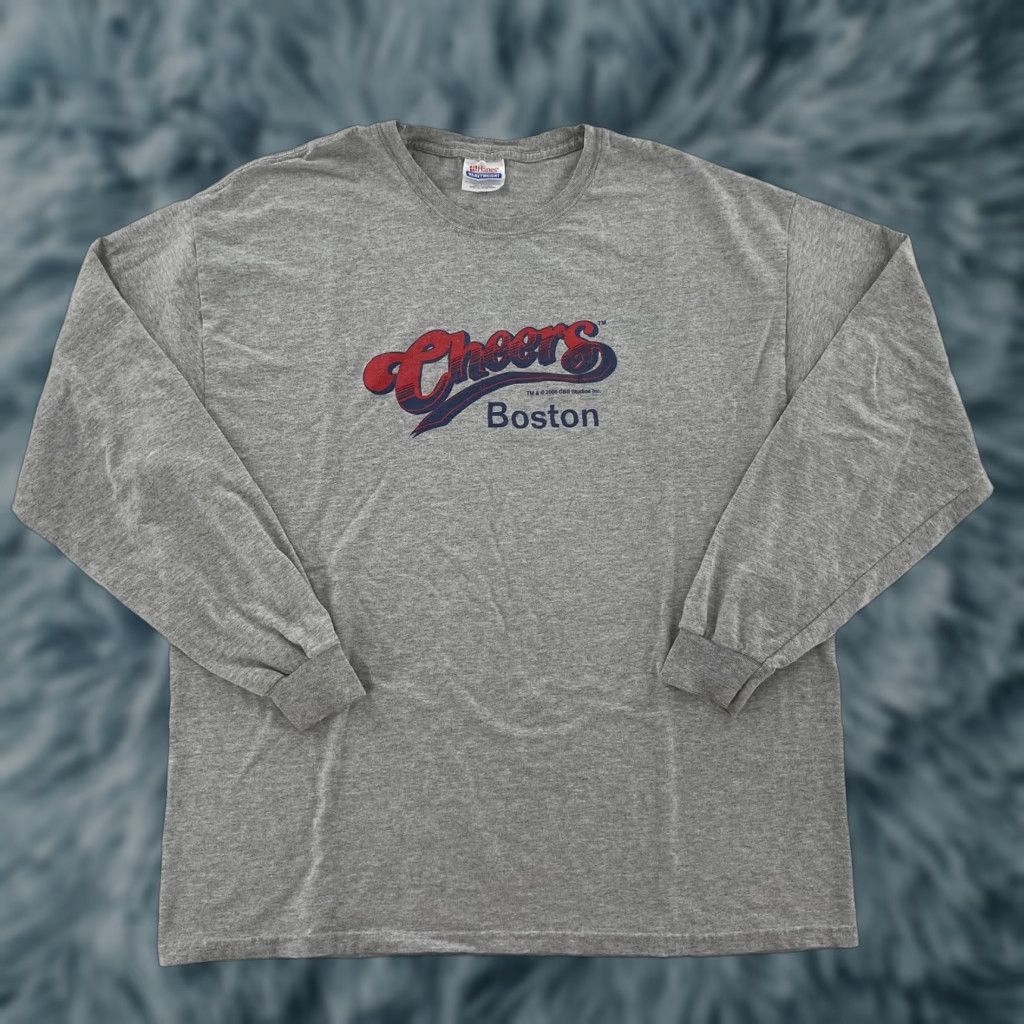Hanes VINTAGE Cheers Bar TV Show Shirt Crew Neck Long Sleeve Adult XL Gray Hanes CBS Studios Boston T-Shirt 2000s Mens Size US XL / EU 56 / 4 - 1 Thumbnail