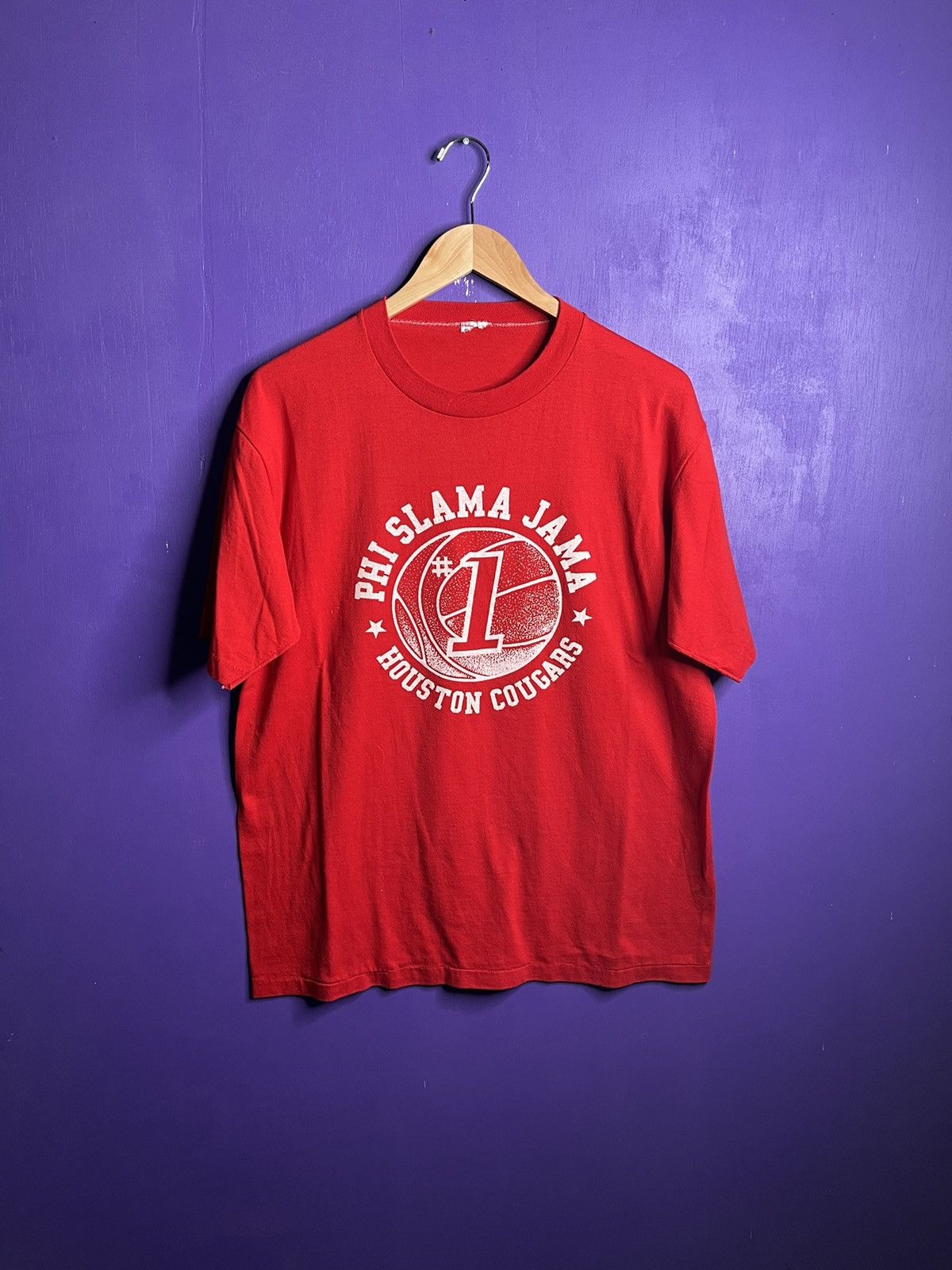 Vintage Vintage 80s Houston phi slama jama t-shirt Size US L / EU 52-54 / 3 - 1 Thumbnail