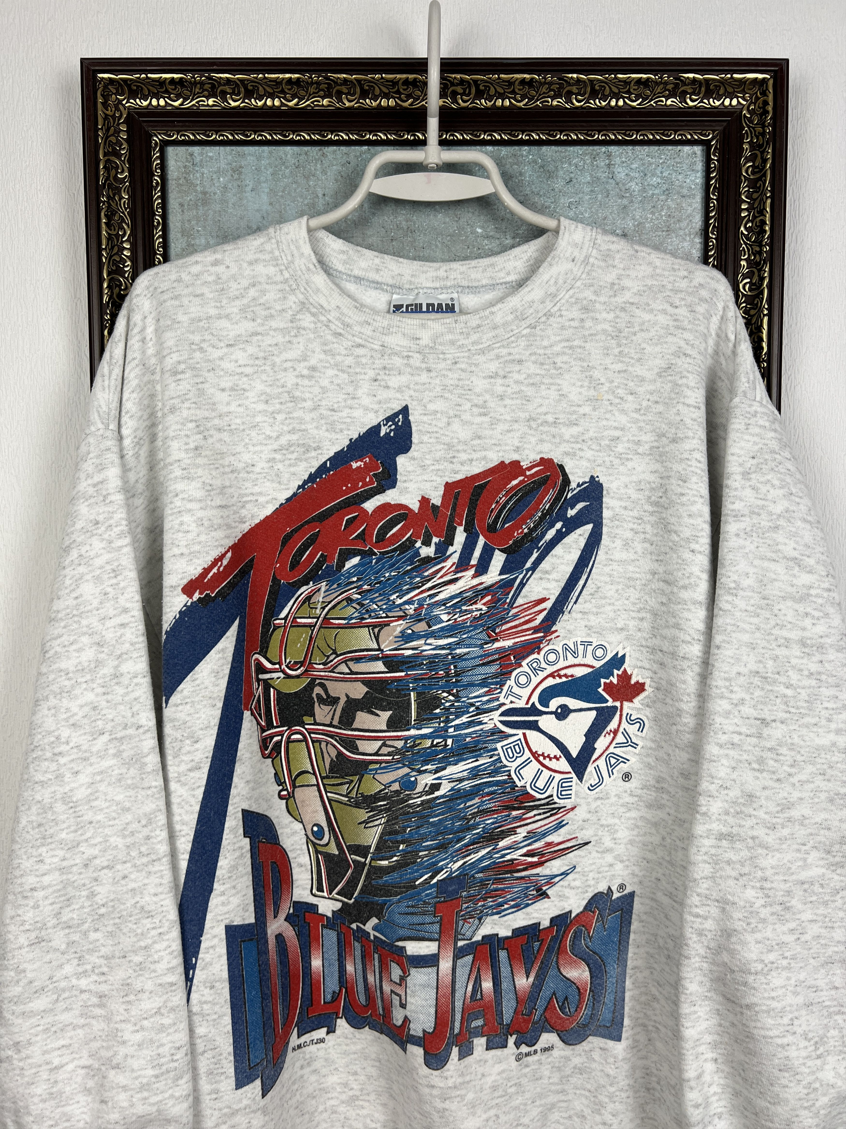 Gildan Vintage 90's Toronto Jays Sweatshirt Over Print Crewneck MLB Size US L / EU 52-54 / 3 - 2 Thumbnail