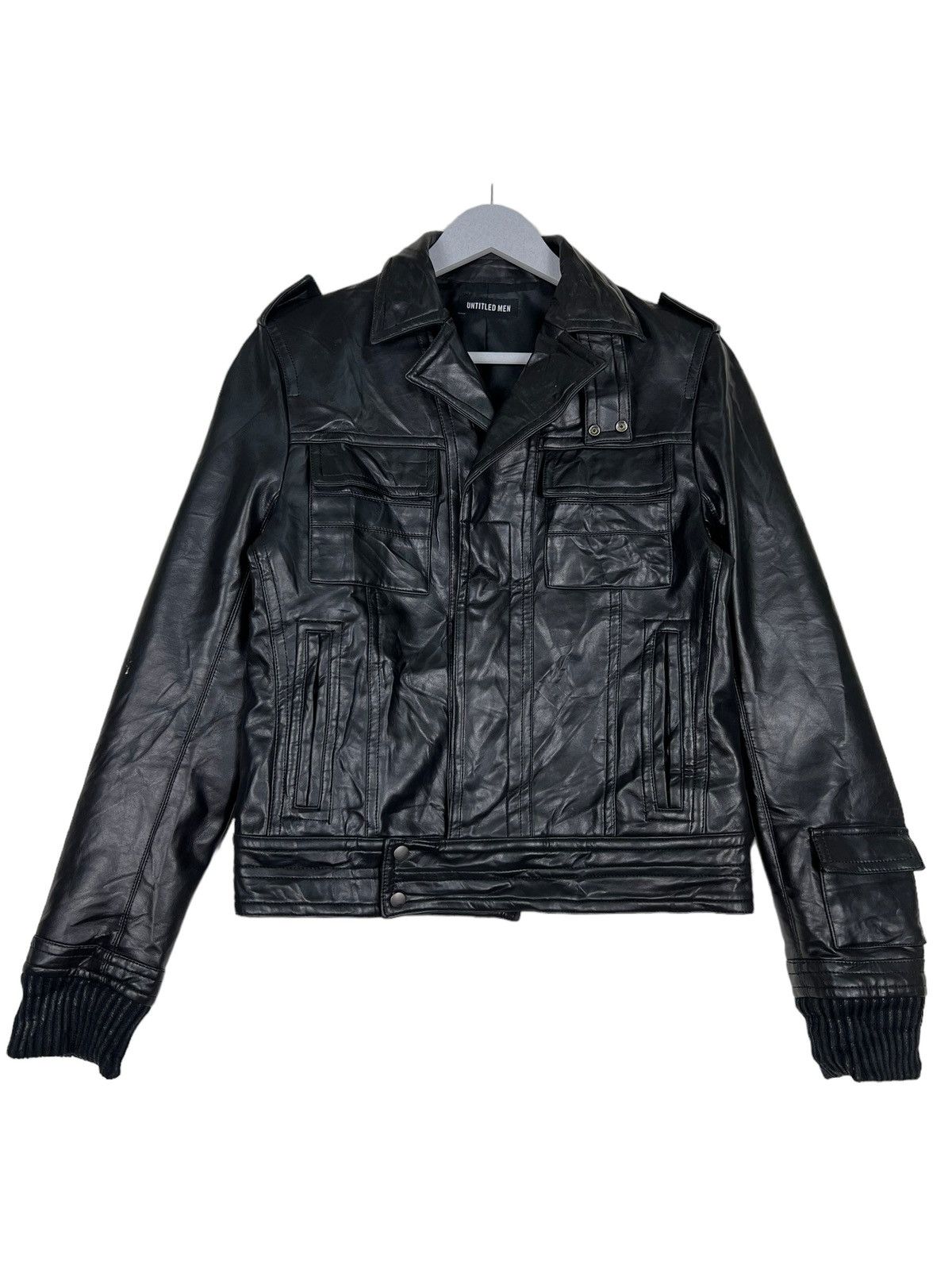 Le Grande Bleu (L.G.B.) 🔥 UNTITLED MEN CARGO LEATHER JACKET Size US M / EU 48-50 / 2 - 2 Thumbnail