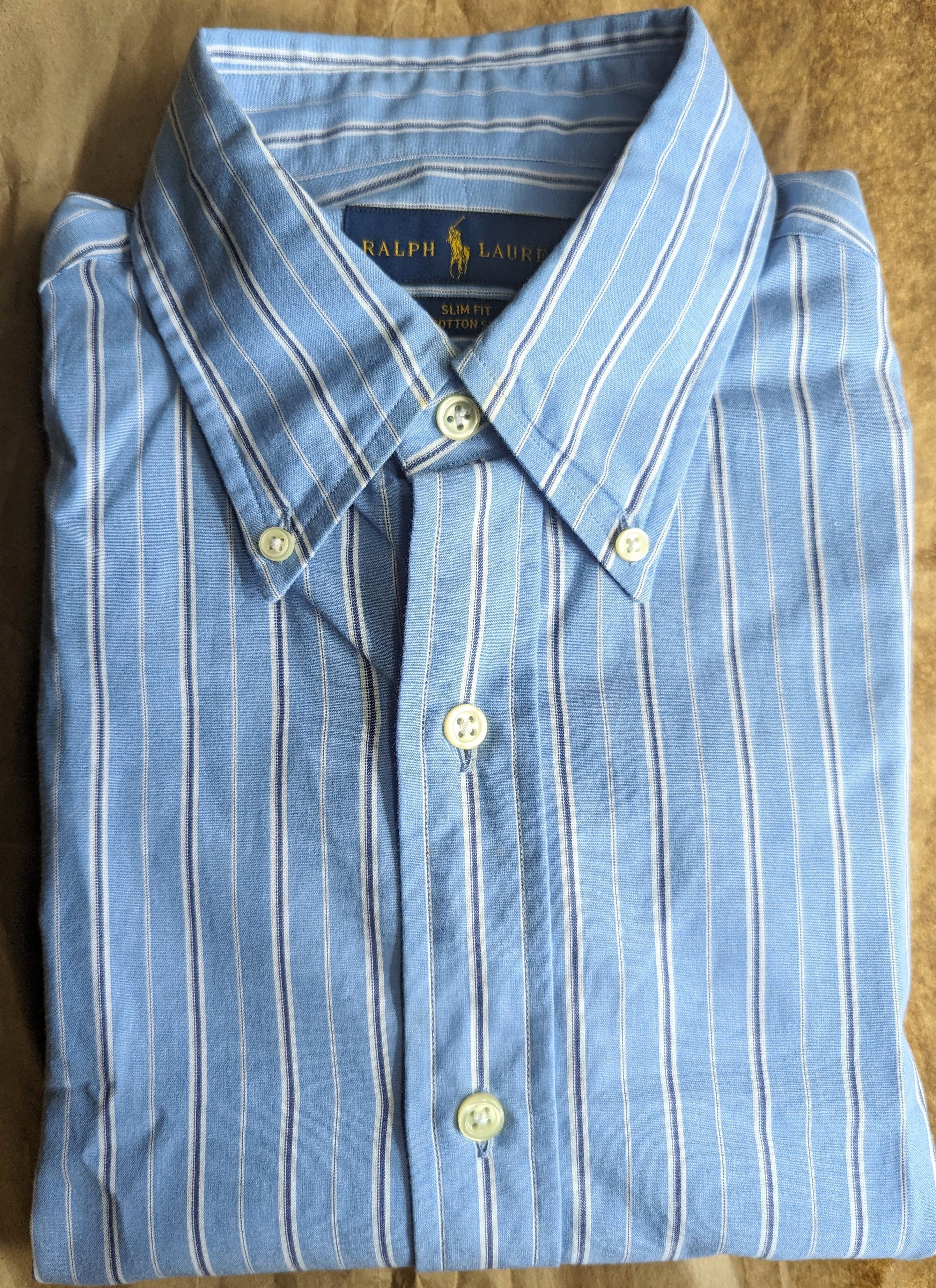 Polo Ralph Lauren × RRL Ralph Lauren × Ralph Lauren BNWT Striped Poplin Button Down Collar Shirt Size US M / EU 48-50 / 2 - 7 Thumbnail