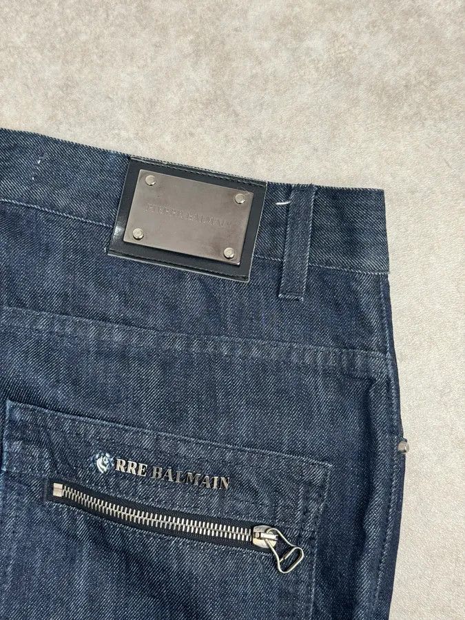 Balmain 2010s Pierre Balmain Navy Brut Slim Denim Jeans Size US 30 / EU 46 - 9 Thumbnail