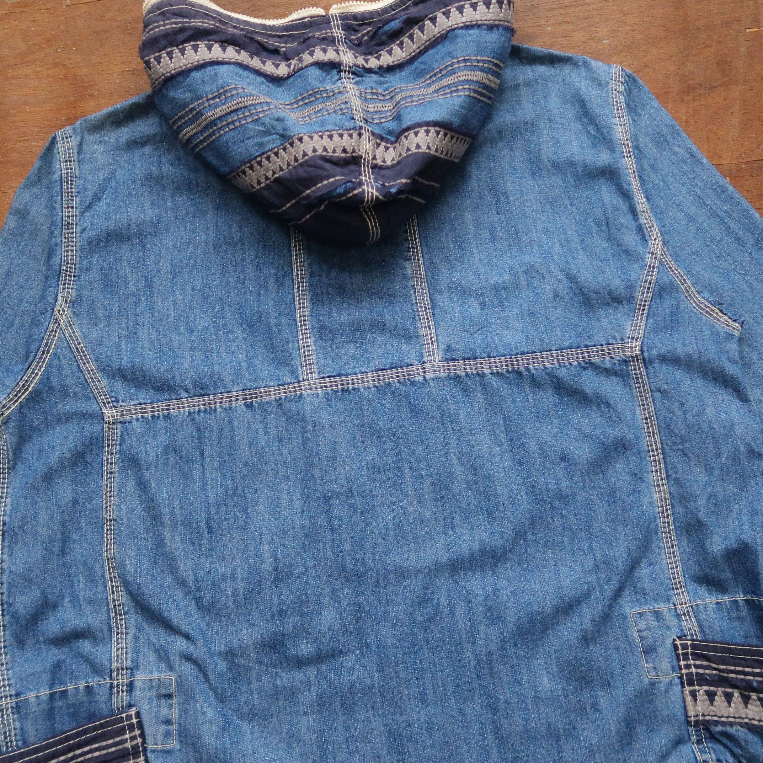 Kapital 90s Kapital GSC Distressed Native Denim Full Zip Hoodie Size US XL / EU 56 / 4 - 18 Thumbnail
