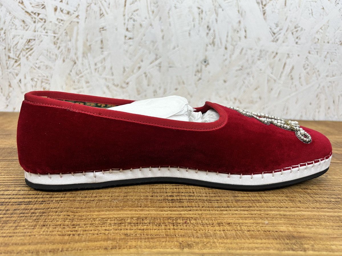 Gucci Gucci Velvet Loafers Low Top Shoes Sneakers Red 8.5 US Size US 8.5 / EU 41-42 - 4 Thumbnail