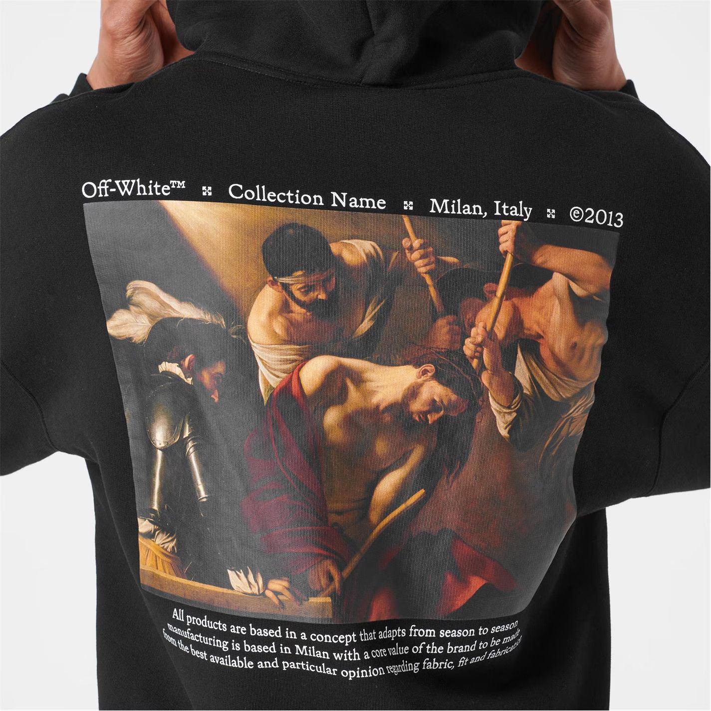 Off-White o1g2r1mq0226 Caravaggio Painting Print Hoodie In Black Size US XXS / EU 40 - 6 Thumbnail