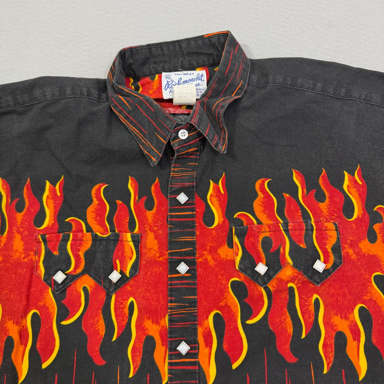 Rockmount Ranch Wear Vintage Rockmount Ranch Wear Flame Pearl Snap Button Shirt Size US L / EU 52-54 / 3 - 3 Thumbnail