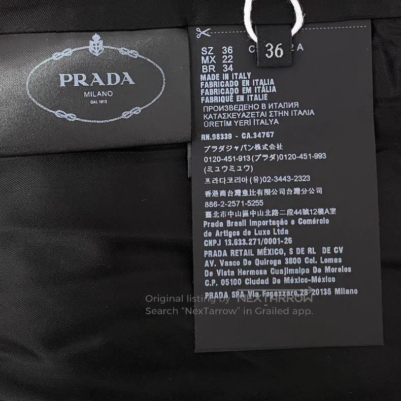 Prada Prada 22 dark gray triangle label cashmere lapel belt long Size XXS / US 00 / IT 34 - 8 Thumbnail
