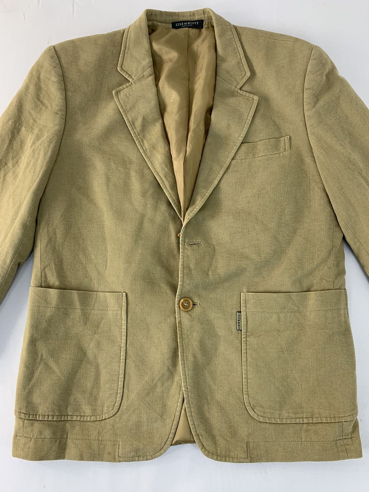 Lyle & Scott 90s Lyle & Scott Scotland Simple Coat Jacket Size US M / EU 48-50 / 2 - 2 Thumbnail