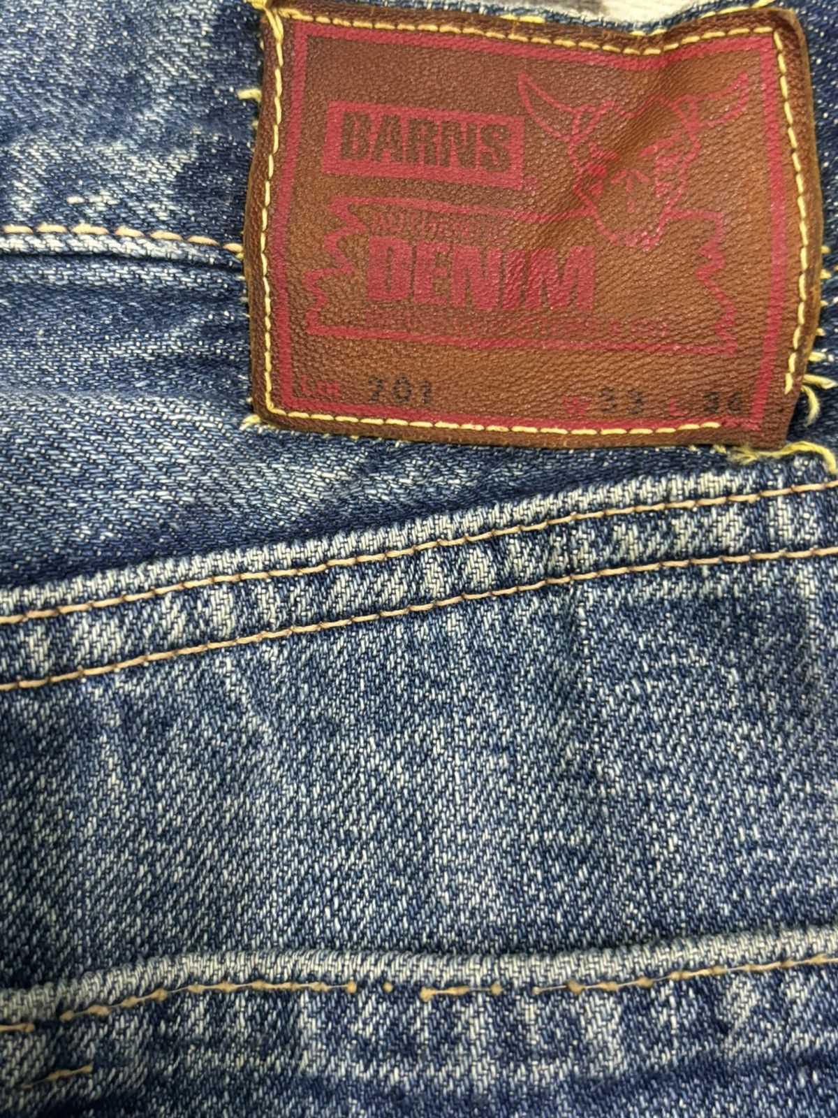 BARNS OUTFITTERS Vintage 90s Barns Japan Selvedge Mud Wash Loose Fit Jeans Size US 32 / EU 48 - 13 Thumbnail