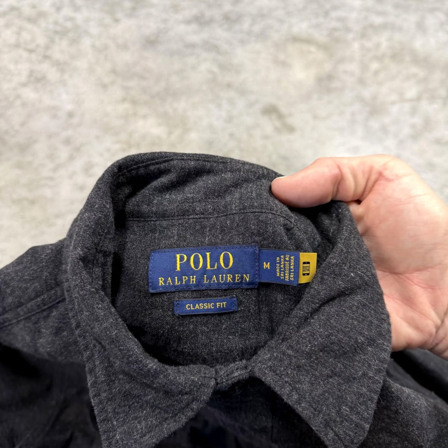 Polo Ralph Lauren Polo Ralph Lauren Shirt Mens Medium Gray Solid Flannel Button Long Sleeve Casual Size US M / EU 48-50 / 2 - 3 Thumbnail