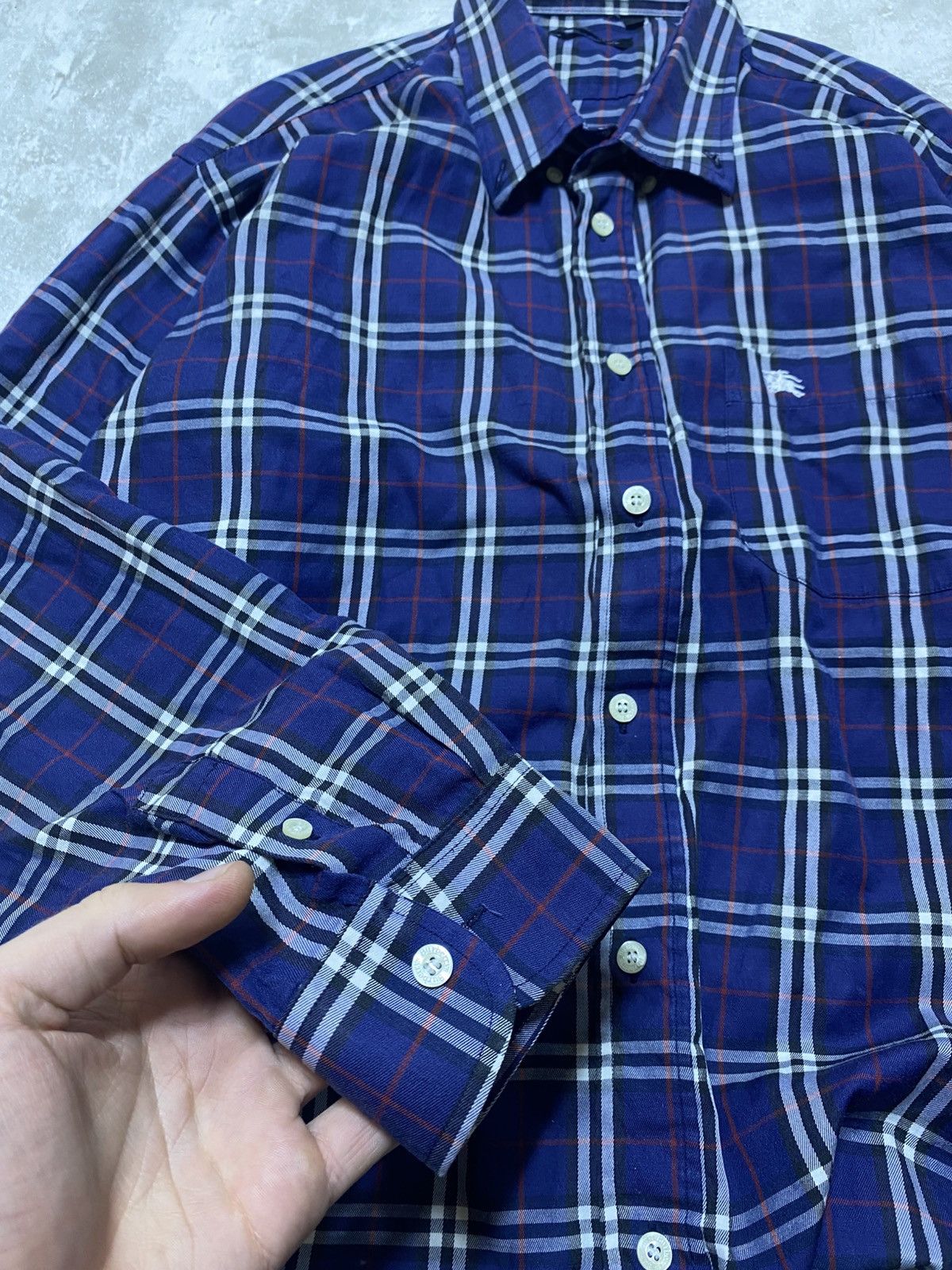 Burberry Burberrys London Navy Nova Check Flannel Button Down Shirt Size US L / EU 52-54 / 3 - 4 Thumbnail