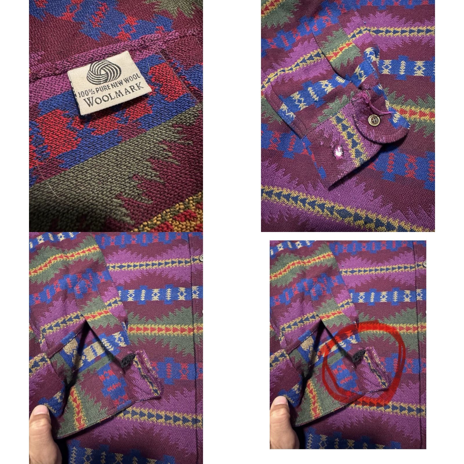 Pendleton VINTAGE Pendleton Shirt Geometric Aztec Tribal Wool Flannel M USA Read/Repair Size M / US 6-8 / IT 42-44 - 11 Thumbnail