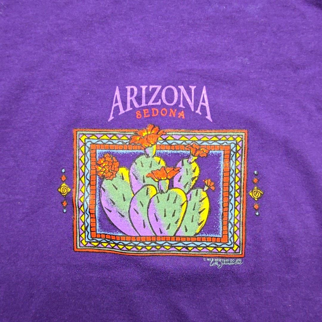 Jerzees Vintage Arizona Sedona Cactus Southwestern Purple Large Tee Size L / US 10 / IT 46 - 2 Thumbnail