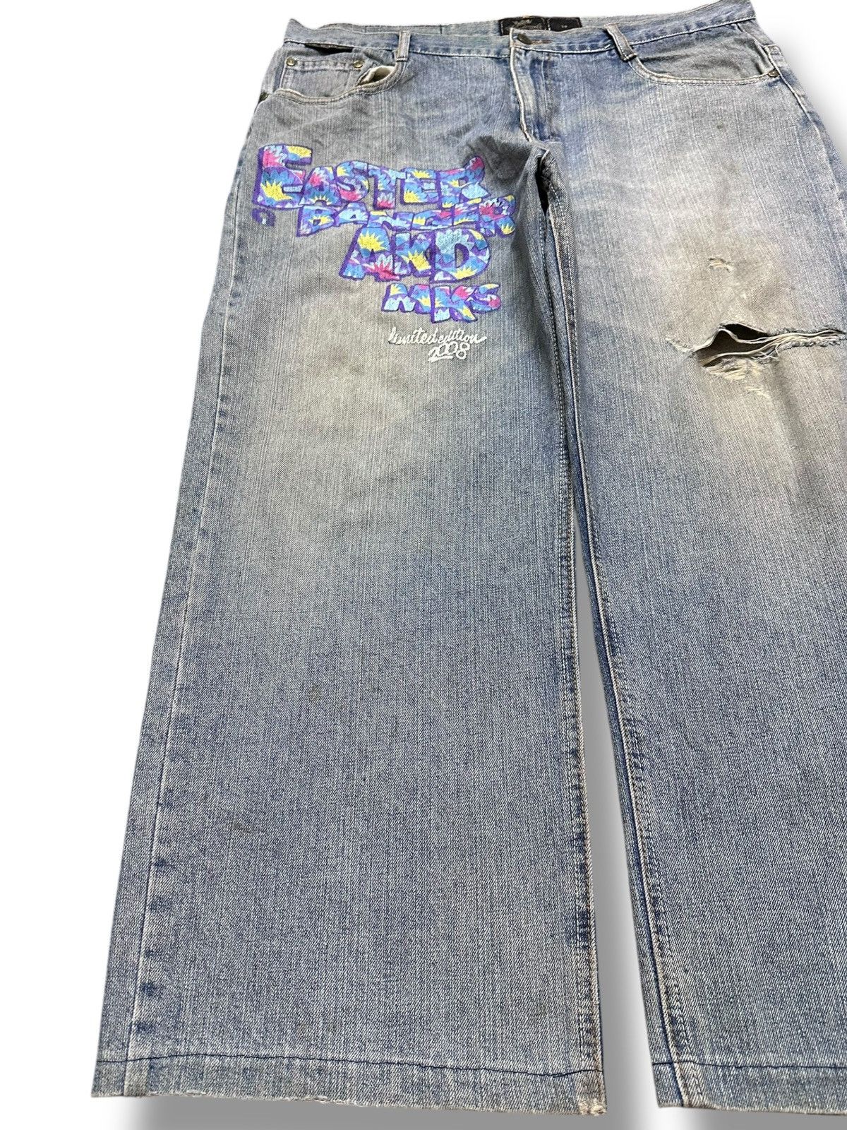Akademiks Vintage Akademiks Baggy Skater Distressed Denim Size US 37 - 3 Thumbnail