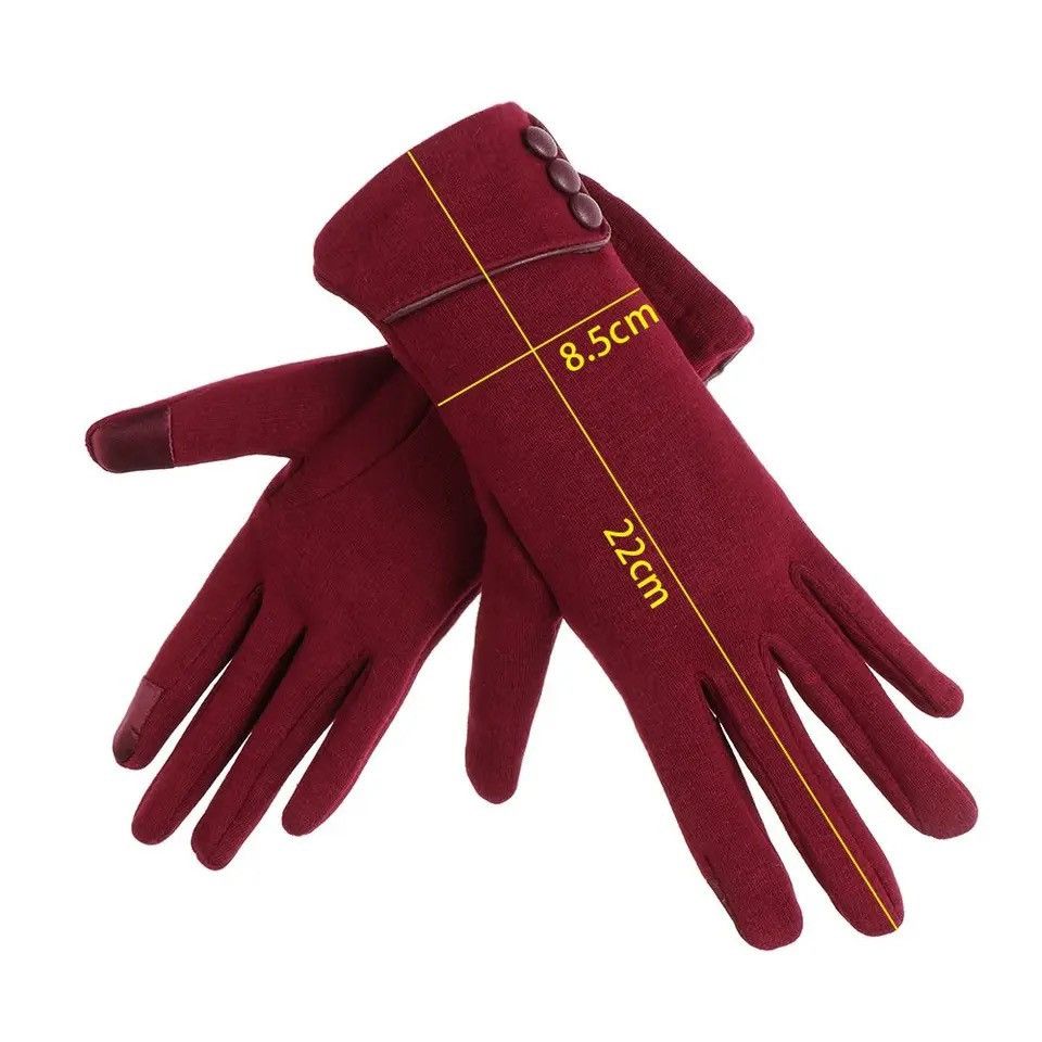 Other Winter Warm Fleece Lined Thermal Full Finger Gloves Size ONE SIZE - 3 Thumbnail