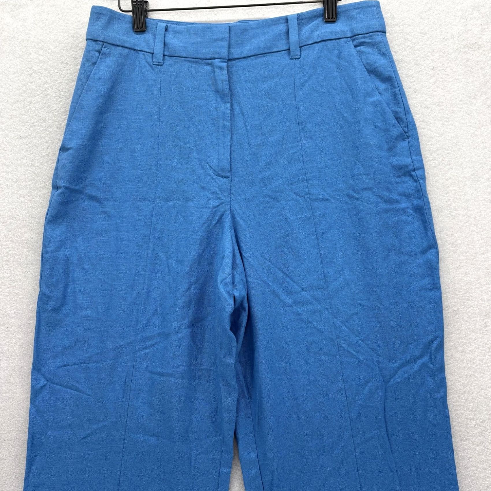 Ann Taylor Ann Taylor Factory The High Waist Wide Leg Dress Pants Womens 6 Blue Linen NWT Size 28" / US 6 / IT 42 - 2 Thumbnail