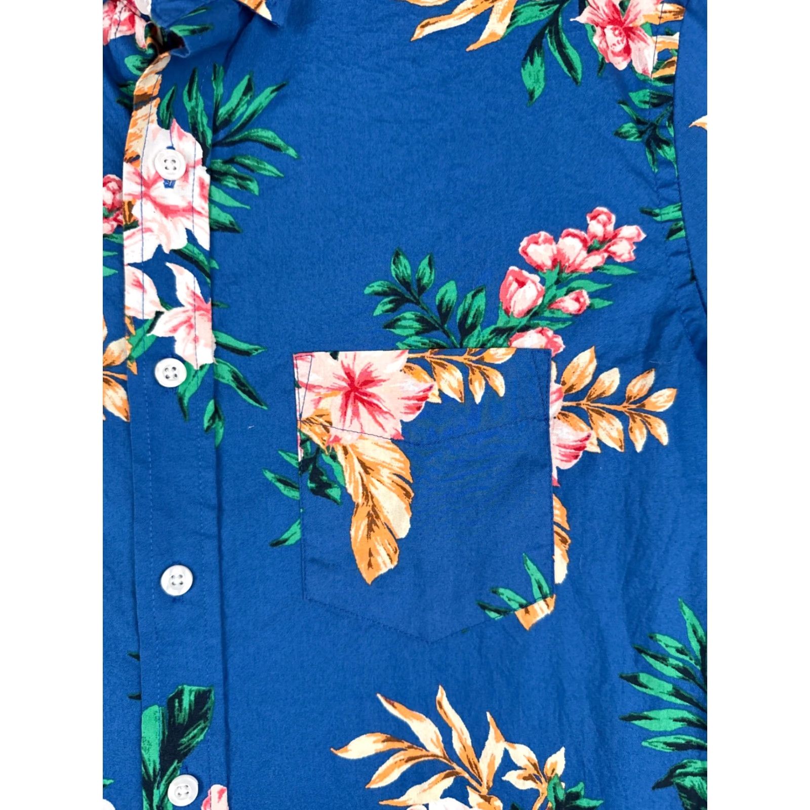 Club Room Club Room Shirt Mens Small Blue Floral Hawaiian 100% Cotton Button Up Size US S / EU 44-46 / 1 - 6 Thumbnail