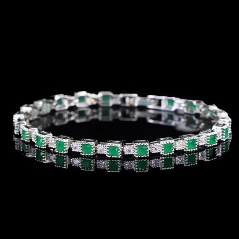 Jewelry Shiny Rhinestone Zirconia Square Bracelet Size ONE SIZE - 1 Thumbnail