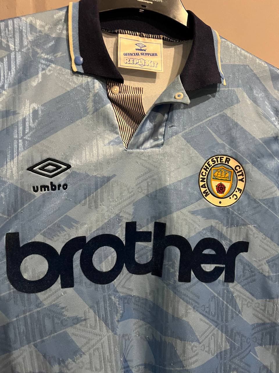 Umbro 1989/91 MANCHESTER CITY HOME SOCCER JERSEY FOOTBALL SHIRT S Size US S / EU 44-46 / 1 - 4 Thumbnail
