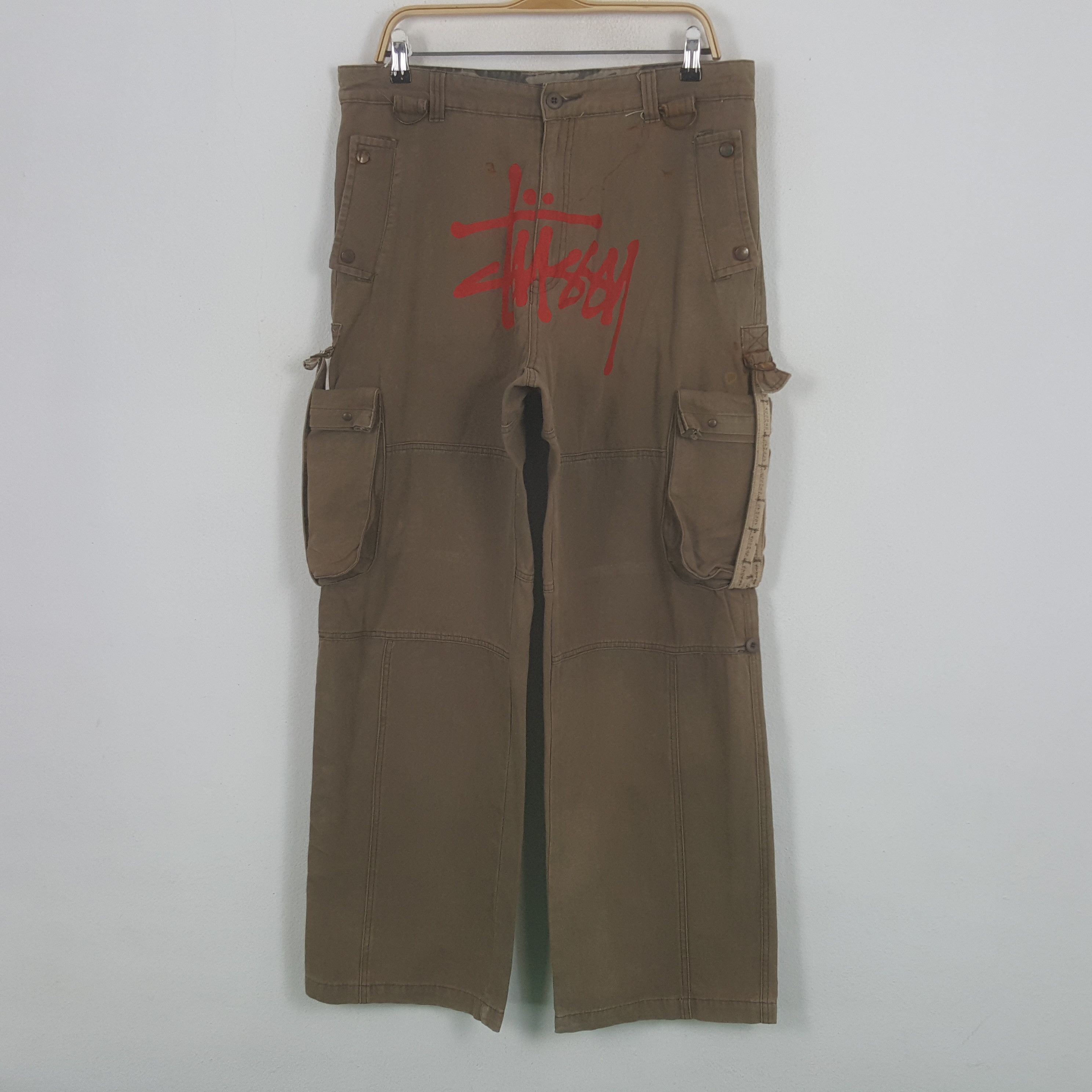 Stussy × Vintage Vintage Stussy USA Custom Big Art Logo Pants Size US 35 - 1 Thumbnail