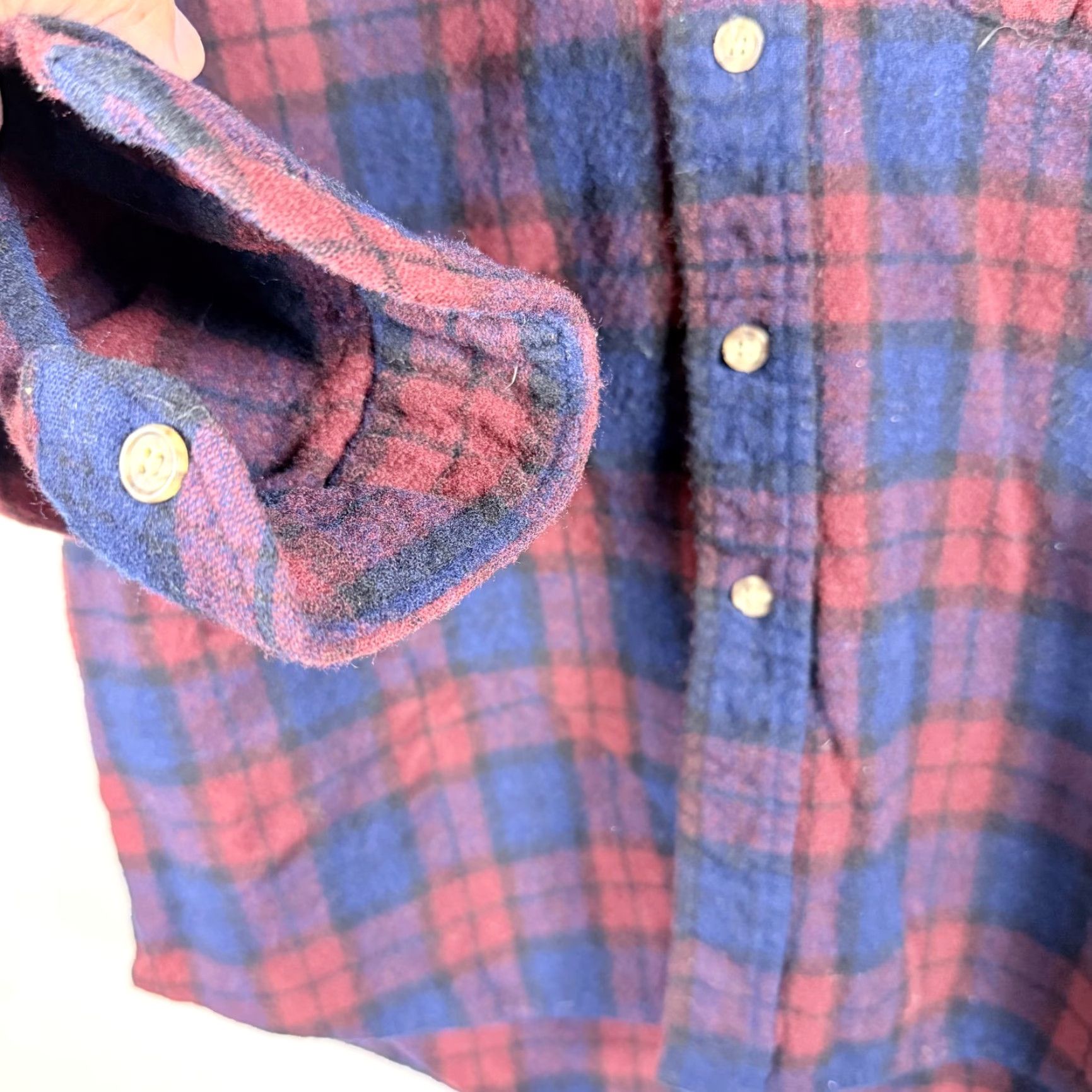 Pendleton VTG Pendleton Shirt Red/Blue Plaid Wool Long Sleeve XL Men Vintage Button-Up, Pendleton, Shirt, Red/Blue, Mens Size US XL / EU 56 / 4 - 4 Thumbnail