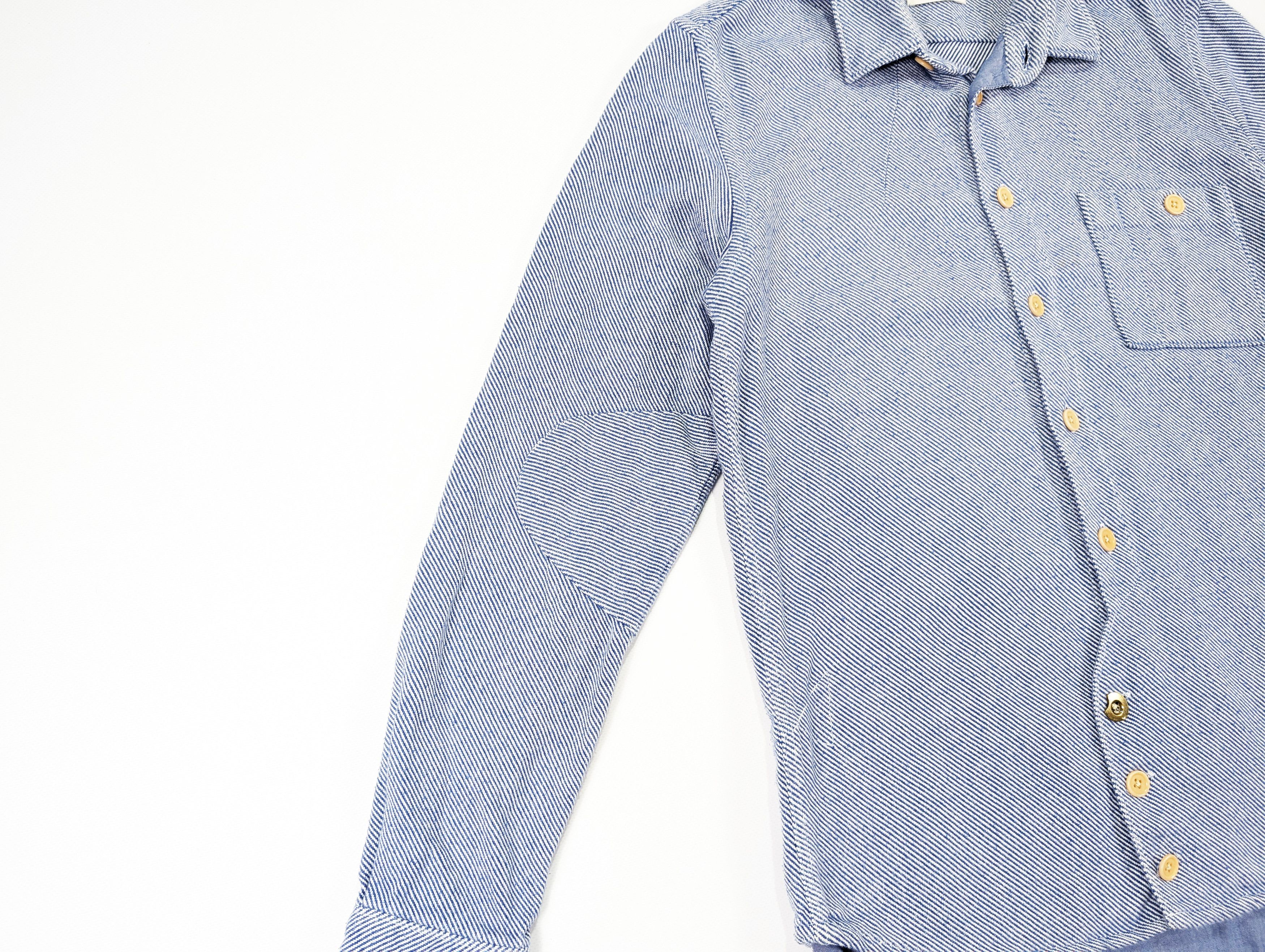 Folk Folk Blue Striped Cotton Pocket Asymmetrical Work Shirt Size US S / EU 44-46 / 1 - 5 Thumbnail
