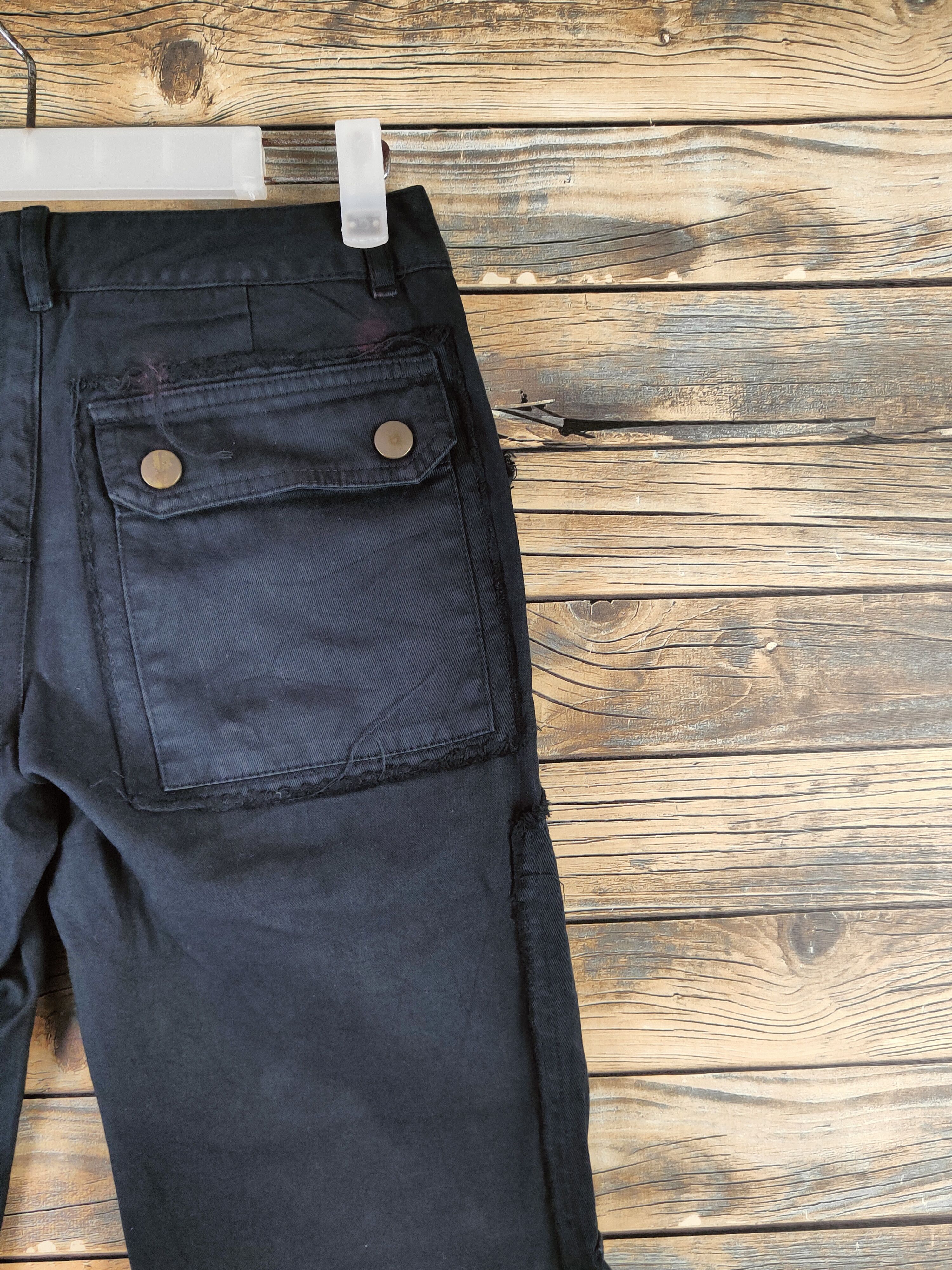 Japanese Brand DL Masculo Black Multipocket Cargo Pants #46-364 Size 26" / US 2 / IT 38 - 10 Thumbnail