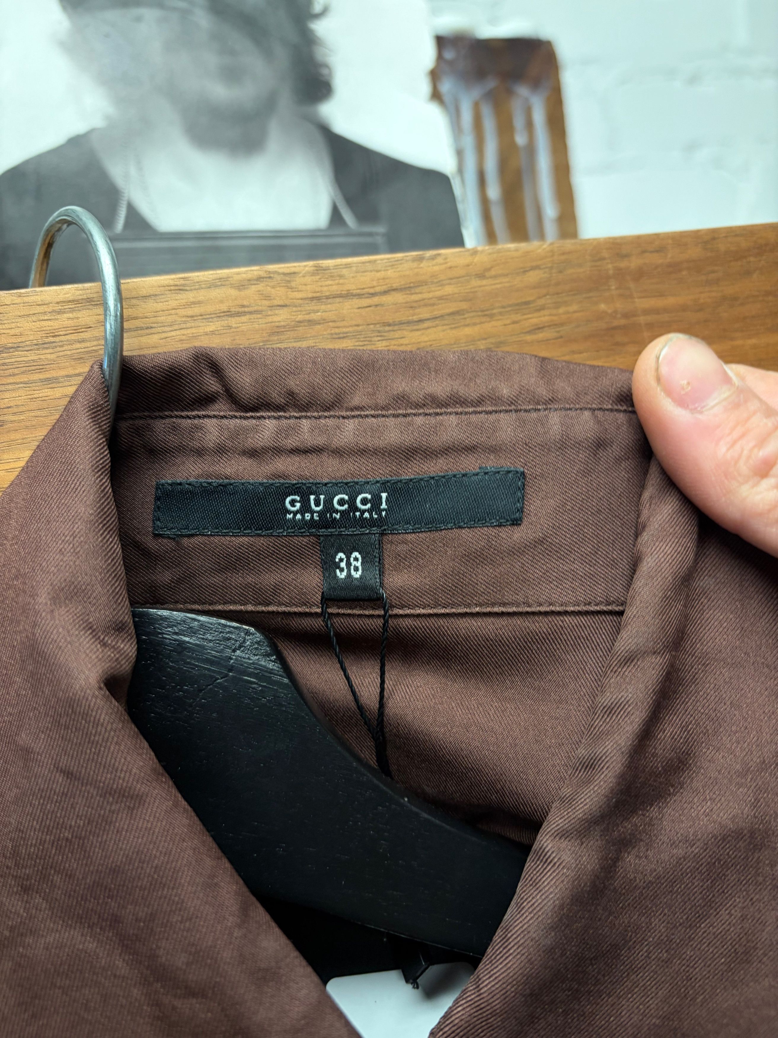 Gucci Vintage Gucci Ruffled Detail Brown Button Up Top Size XS / US 0-2 / IT 36-38 - 3 Thumbnail