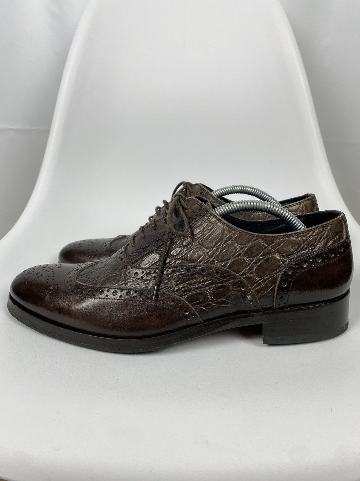 Other Ciro Lendini Oxford Brogues Croc Embossed Genuine Leather 42 Size US 9 / EU 42 - 3 Thumbnail