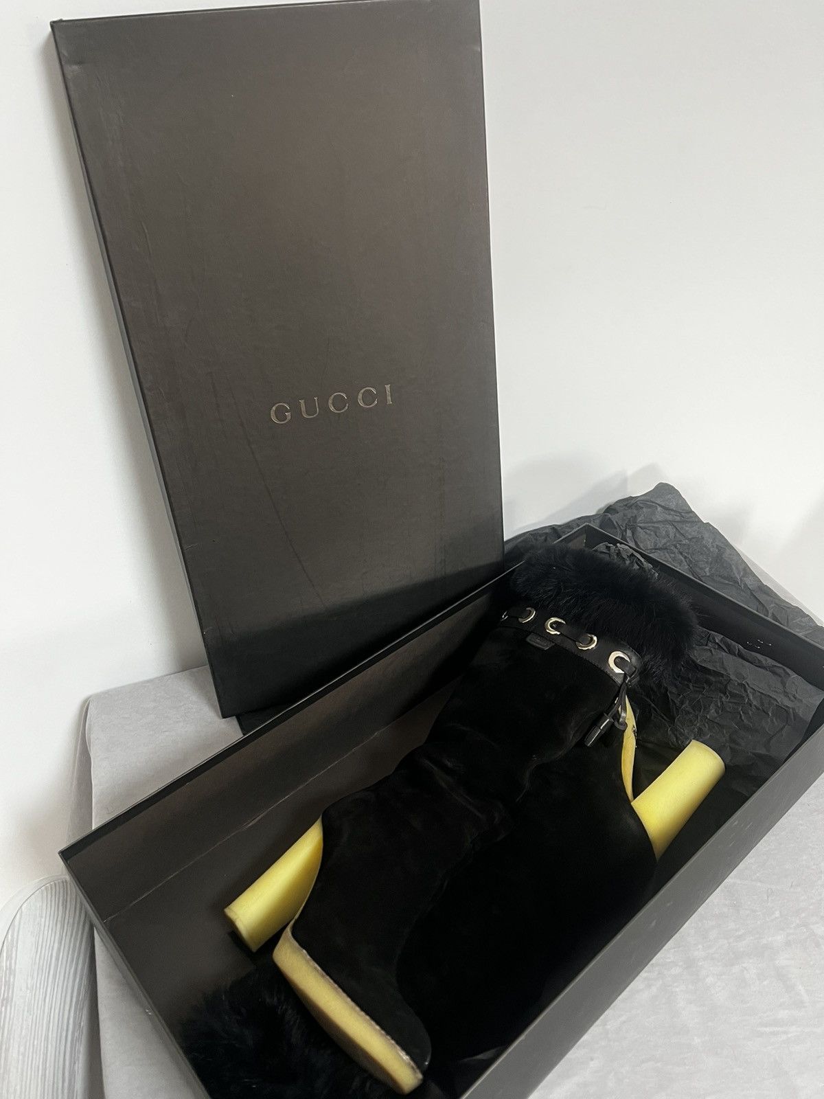 Gucci Gucci black leather boots 36 fur Size US 6 / IT 36 - 10 Thumbnail
