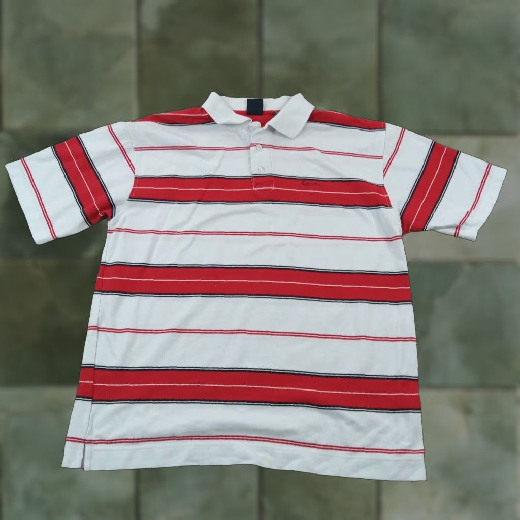 Karl Kani Karl Kani Mens Polo Shirt Extra Large XL Red White Striped Casual Size US XL / EU 56 / 4 - 1 Thumbnail