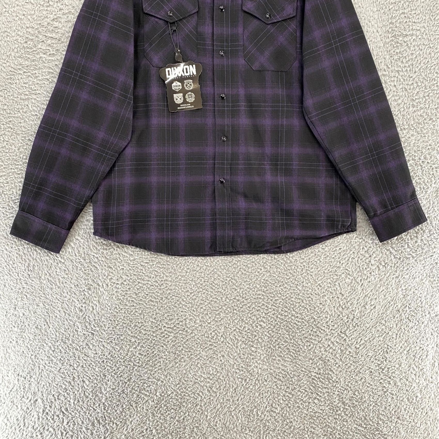 Vintage Dixxon Emperor Flannel Shirt Mens Large Purple Black Plaid Snap Front D-Tech Shirt Size US L / EU 52-54 / 3 - 2 Thumbnail