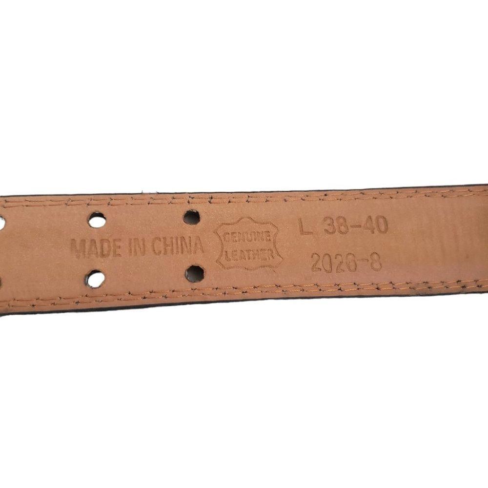Designer Men's Double Prong Leather Belt 33'-40 Size ONE SIZE - 6 Thumbnail