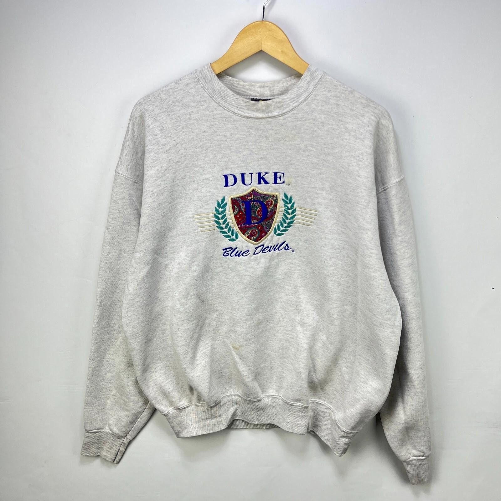 Vintage Vintage 90s Duke University Blue Devils Sweatshirt XL Size US XL / EU 56 / 4 - 1 Thumbnail