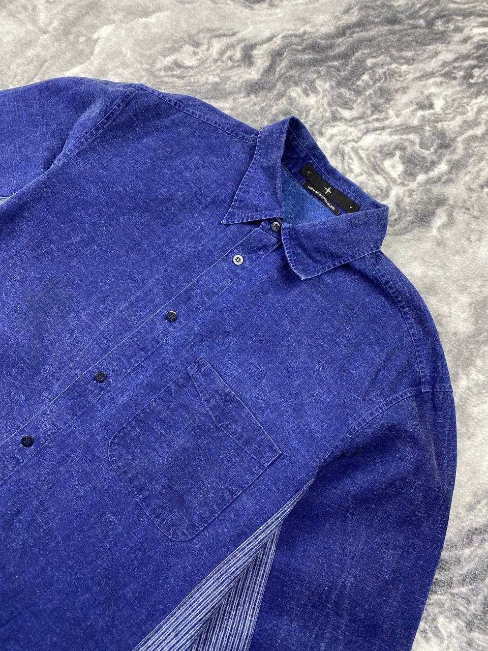 Stone Island Vintage Stone Island Denim Long Sleeve Shirt Size US L / EU 52-54 / 3 - 2 Thumbnail
