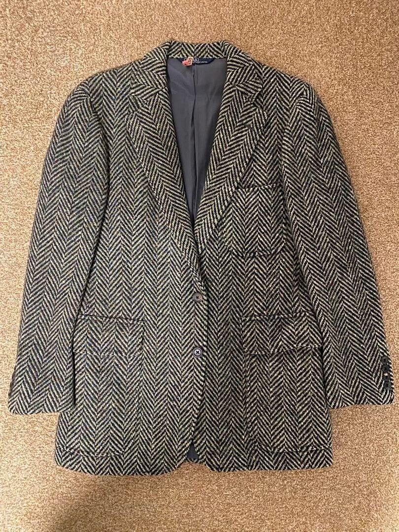 Ralph Lauren Blue Label RL Vintage Herringbone Tweed Blazer Size US M / EU 48-50 / 2 - 1 Thumbnail