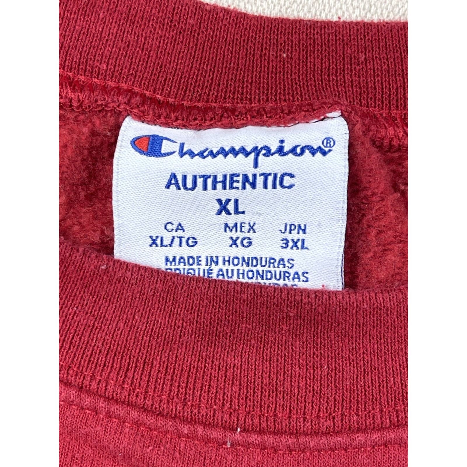 Champion Champion Sweatshirt Crewneck XL Men Red Embroidered Logo Vintage-Style Y2K Heavyweight Pullover Size US XL / EU 56 / 4 - 3 Thumbnail