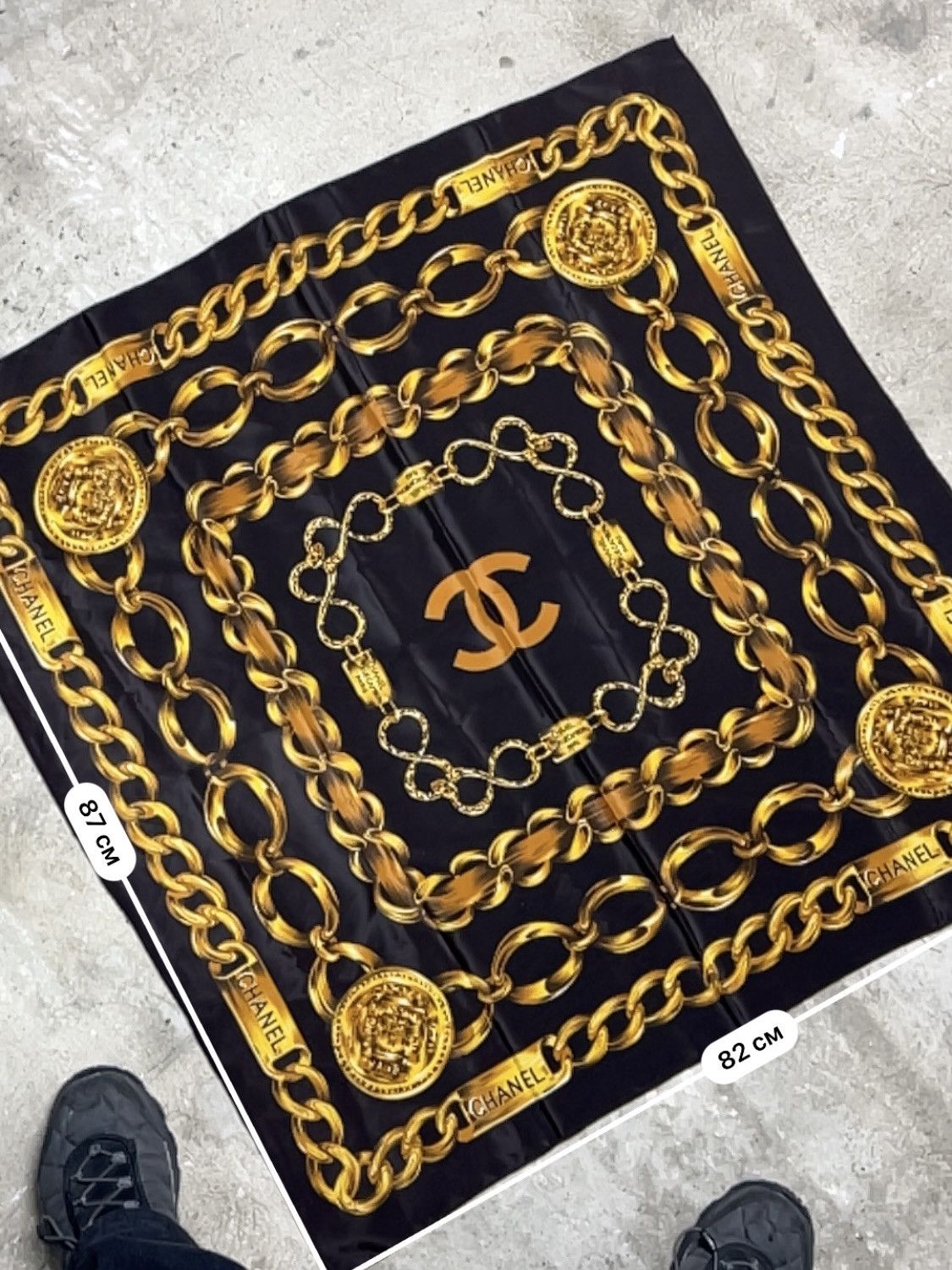Chanel CHANEL GOLD CHAIN PRINT SILK SCARF - № 4517 Size ONE SIZE - 2 Thumbnail