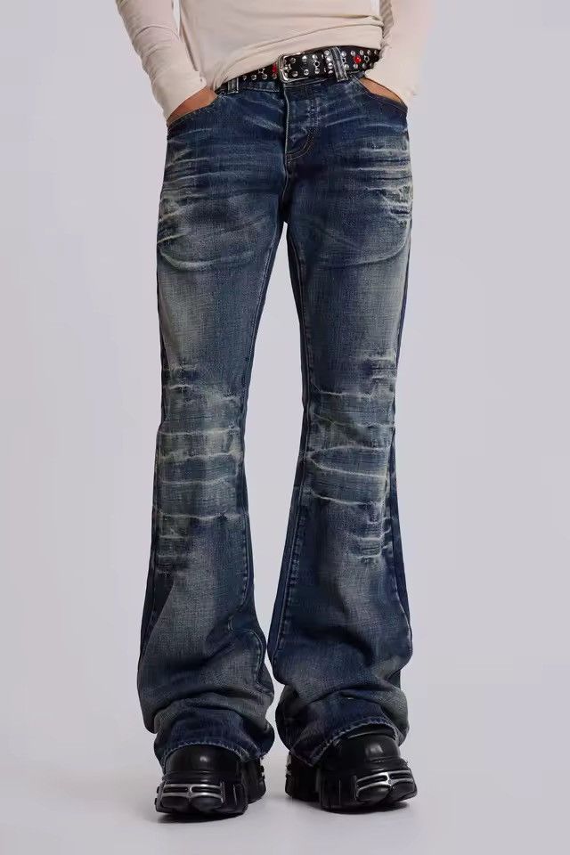 Vintage Bootcut Y2k Distressed Flared Washed Streetwear Jeans Size US 32 / EU 48 - 1 Thumbnail
