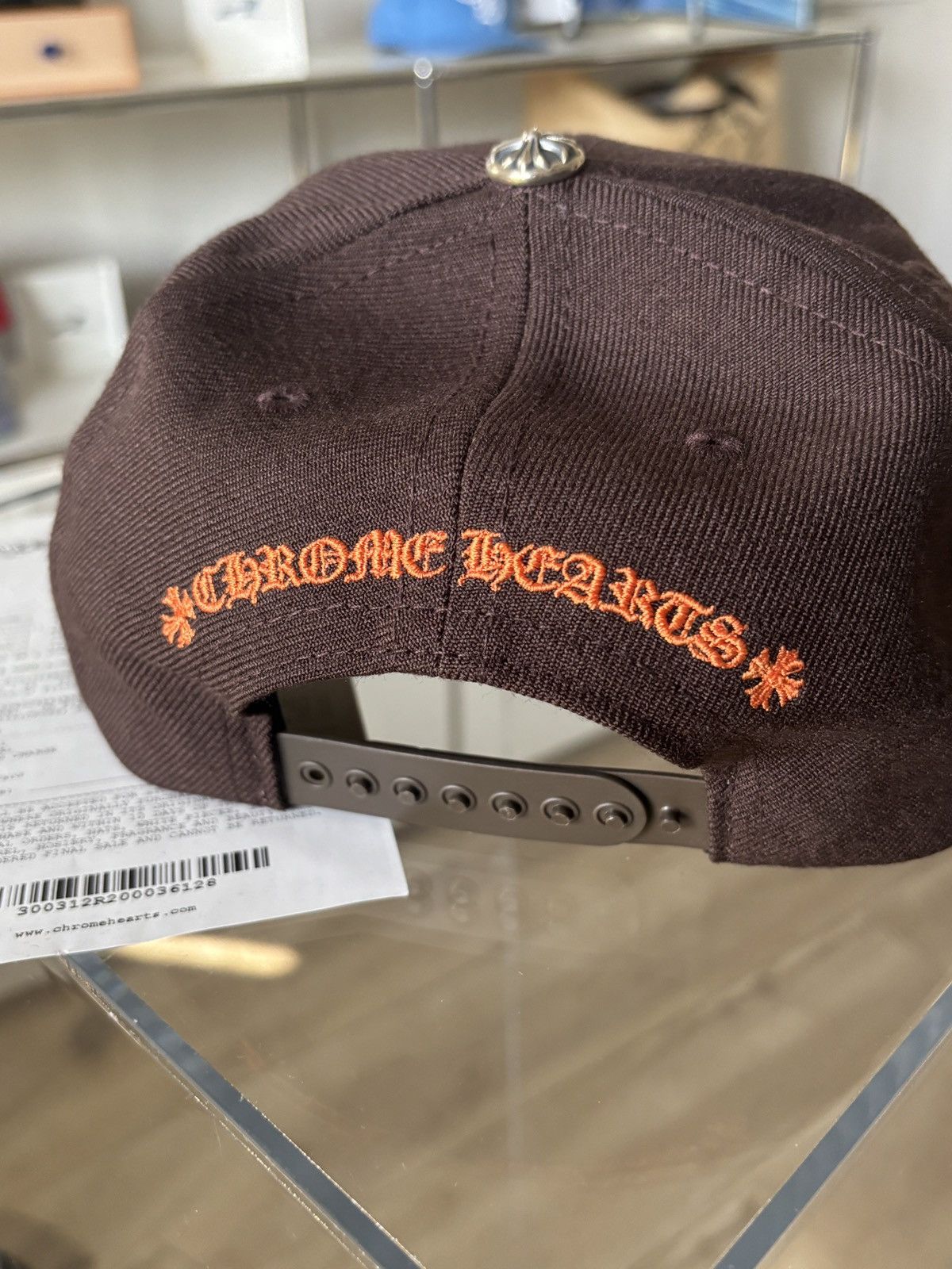 Chrome Hearts NEW | CHROME HEARTS | BROWN LOGO EMBROIDERED HAT CH Size ONE SIZE - 6 Thumbnail