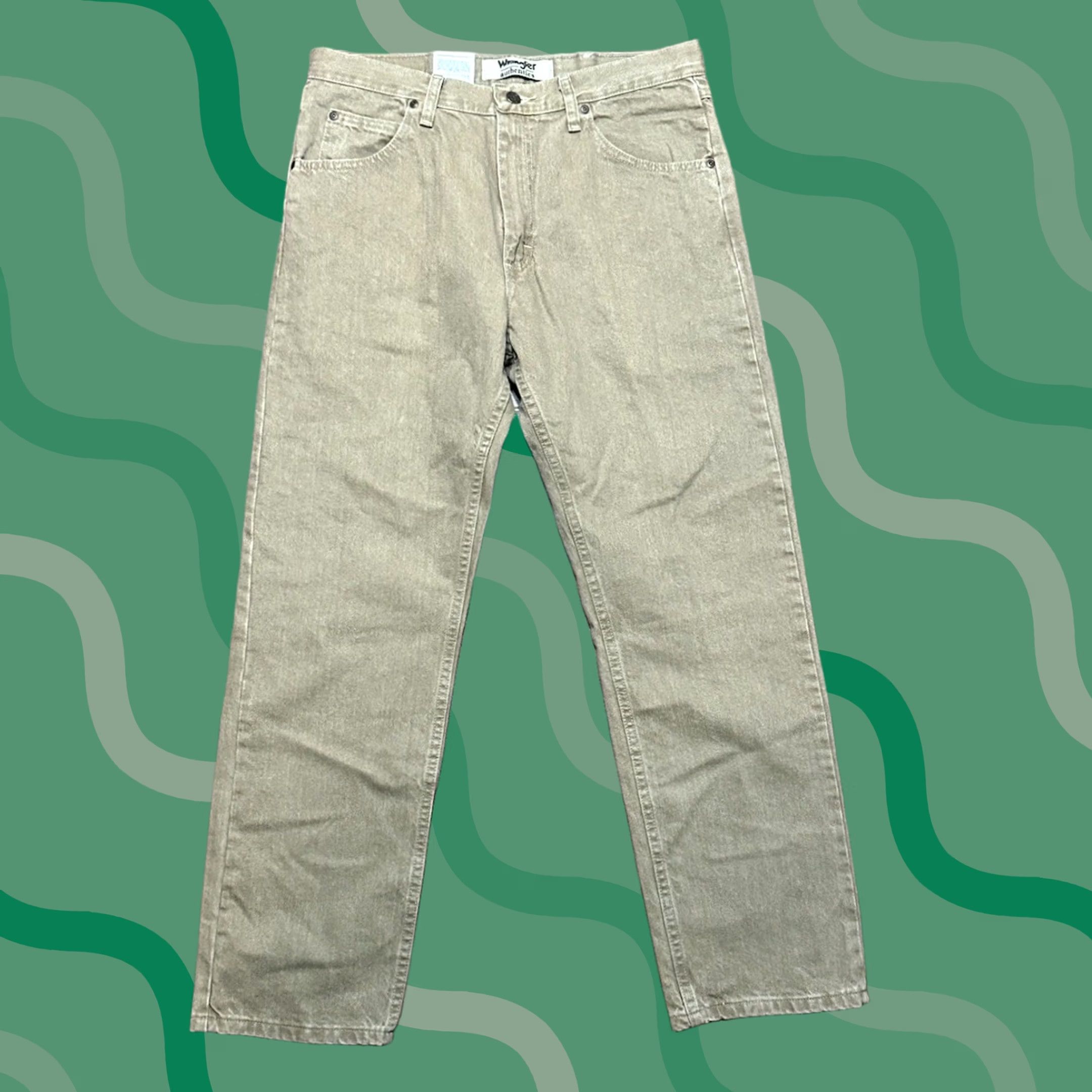 Wrangler Improved Title: Wrangler Mens Regular Fit Classic 5-Pocket Brown Flex Jeans 34x30 Size US 34 / EU 50 - 1 Thumbnail