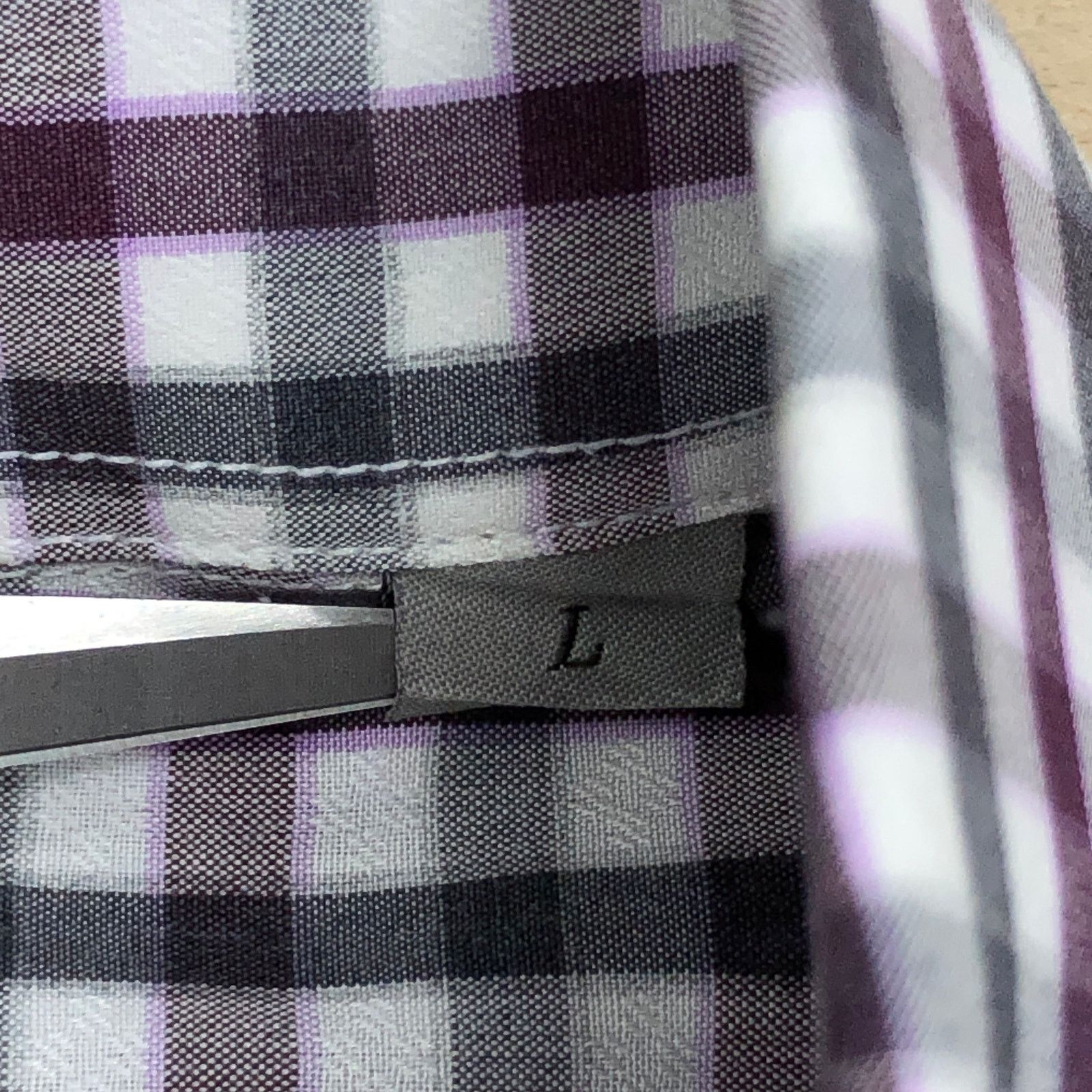Canali Canali Size L Shirt Casual Button Down Check Purple Gray Size US L / EU 52-54 / 3 - 16 Thumbnail