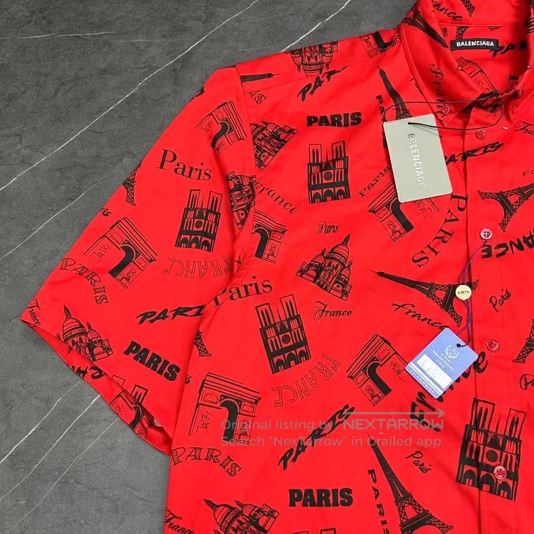 Balenciaga Balenciaga Eiffel Tower full-print LOGO short-sleeve shirt Size S / US 4 / IT 40 - 6 Thumbnail